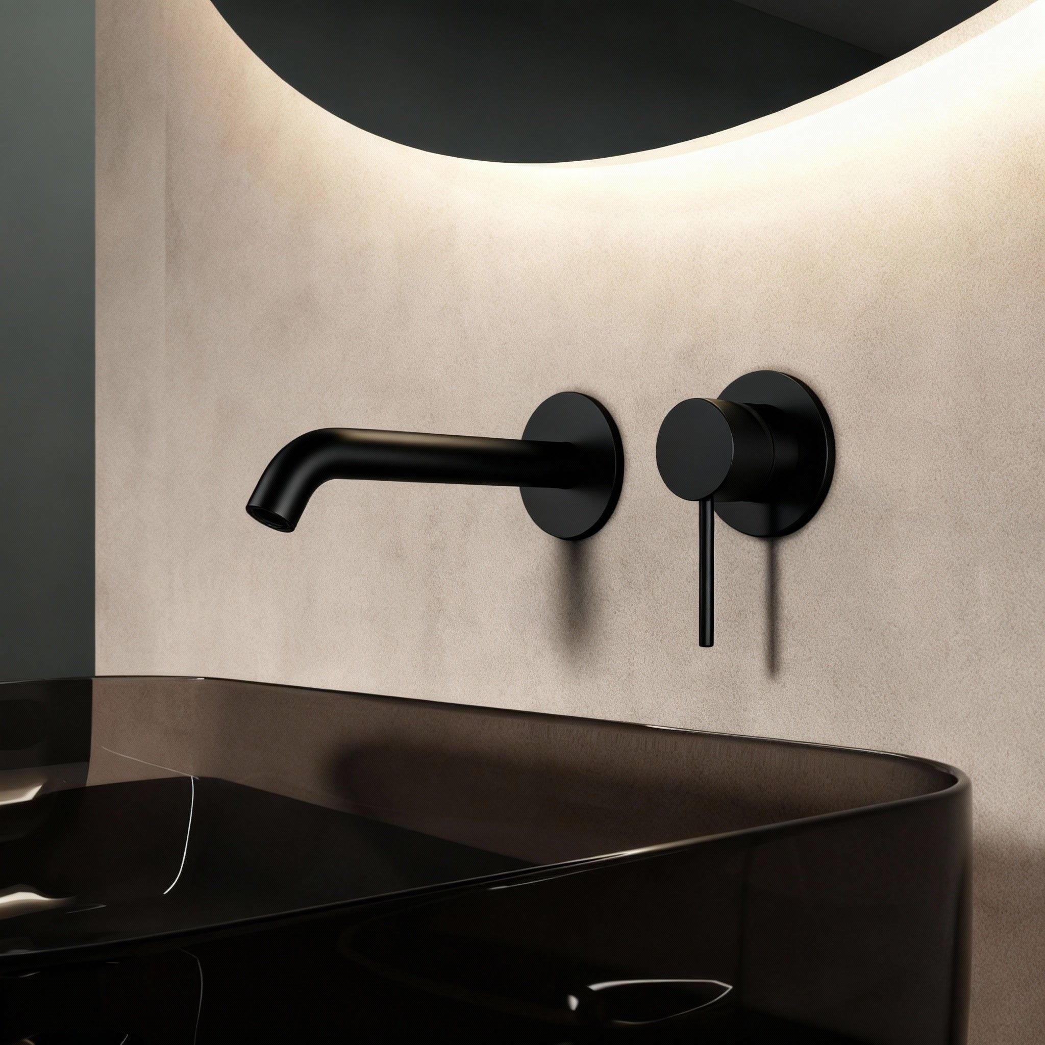 Robinet à bec encastrable Noir Mat