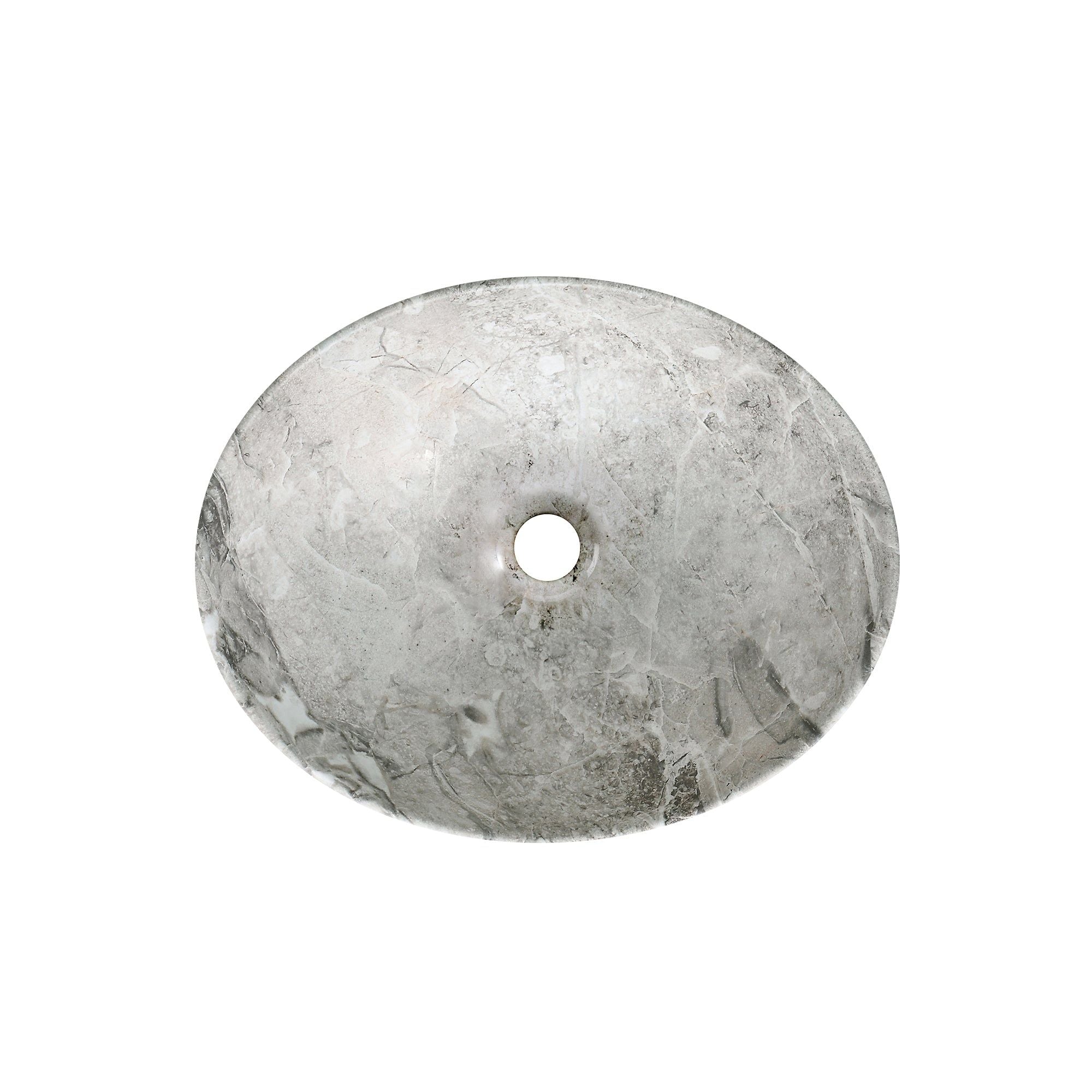 Vasque ovale effet pierre naturel: Oval sink with natural stone effect, 41.5 x 33.5 x 14.5 cm