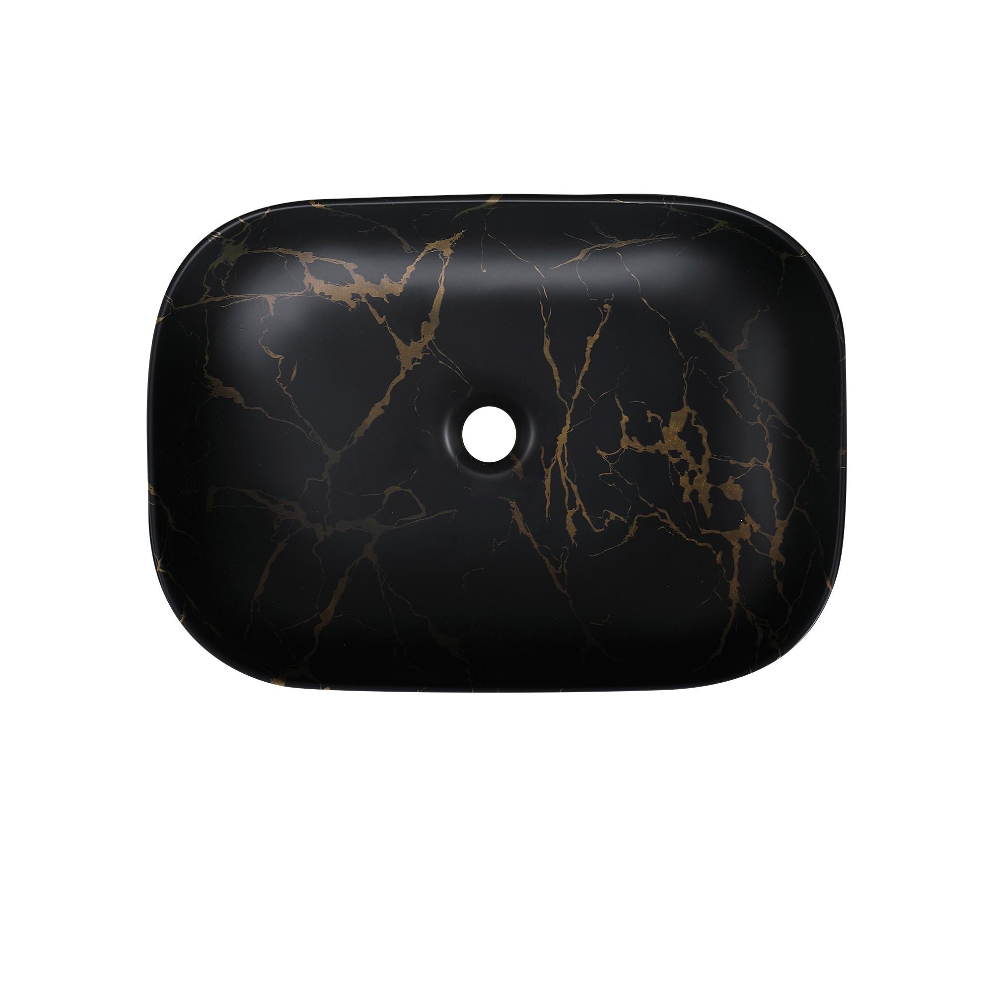 Vasque rectangulaire noire effet volcanique (46x32cm)