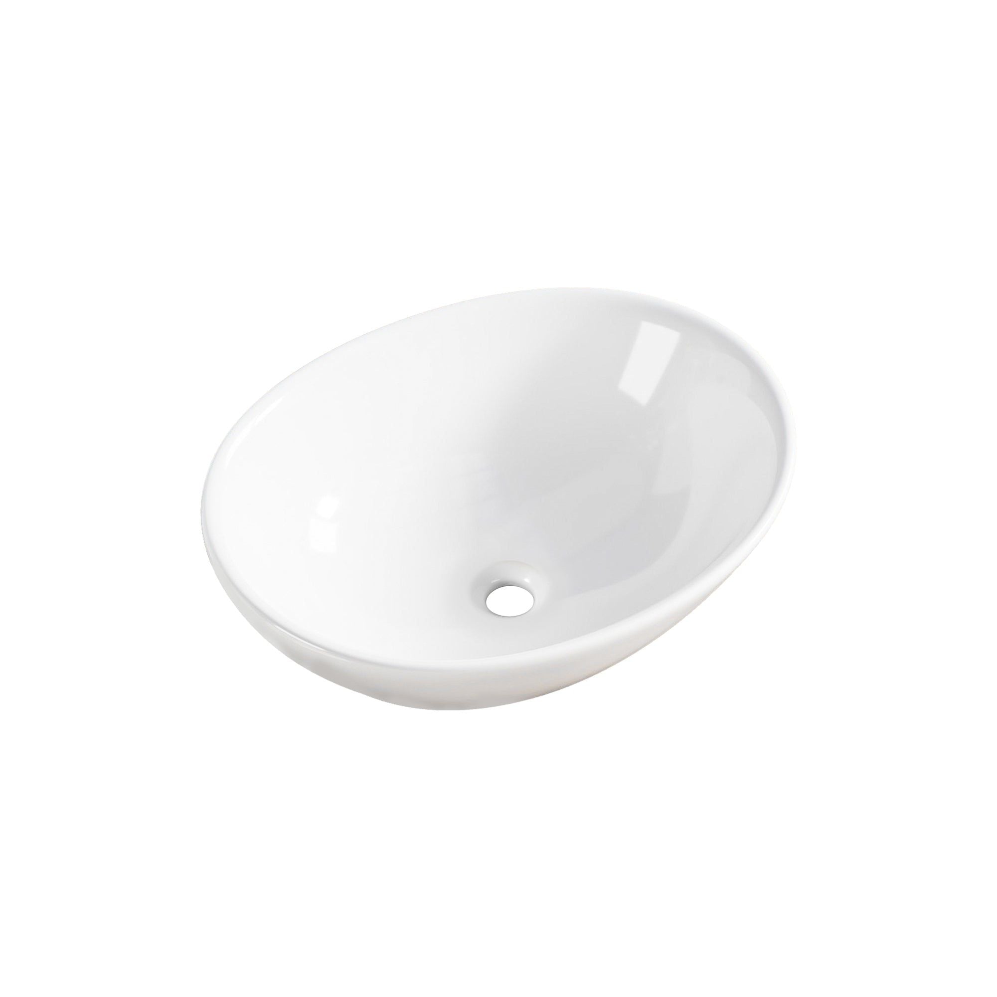 Lavabo ovale en céramique blanche, 41,5 x 33,5 cm. Design moderne et intemporel.