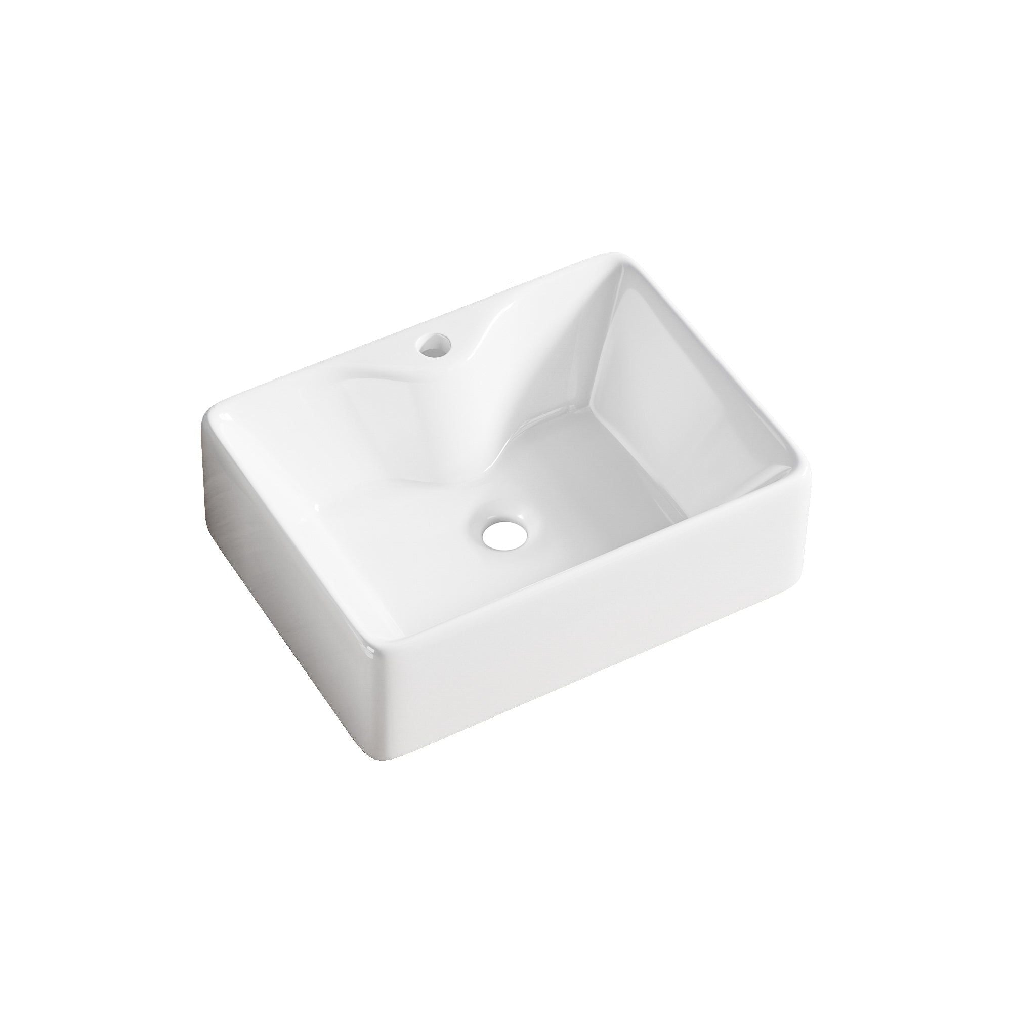 Vasque rectangulaire en céramique blanche (40x30cm)