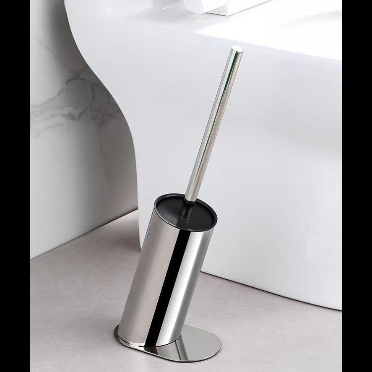 Brosse WC design en acier inoxydable chrome avec support