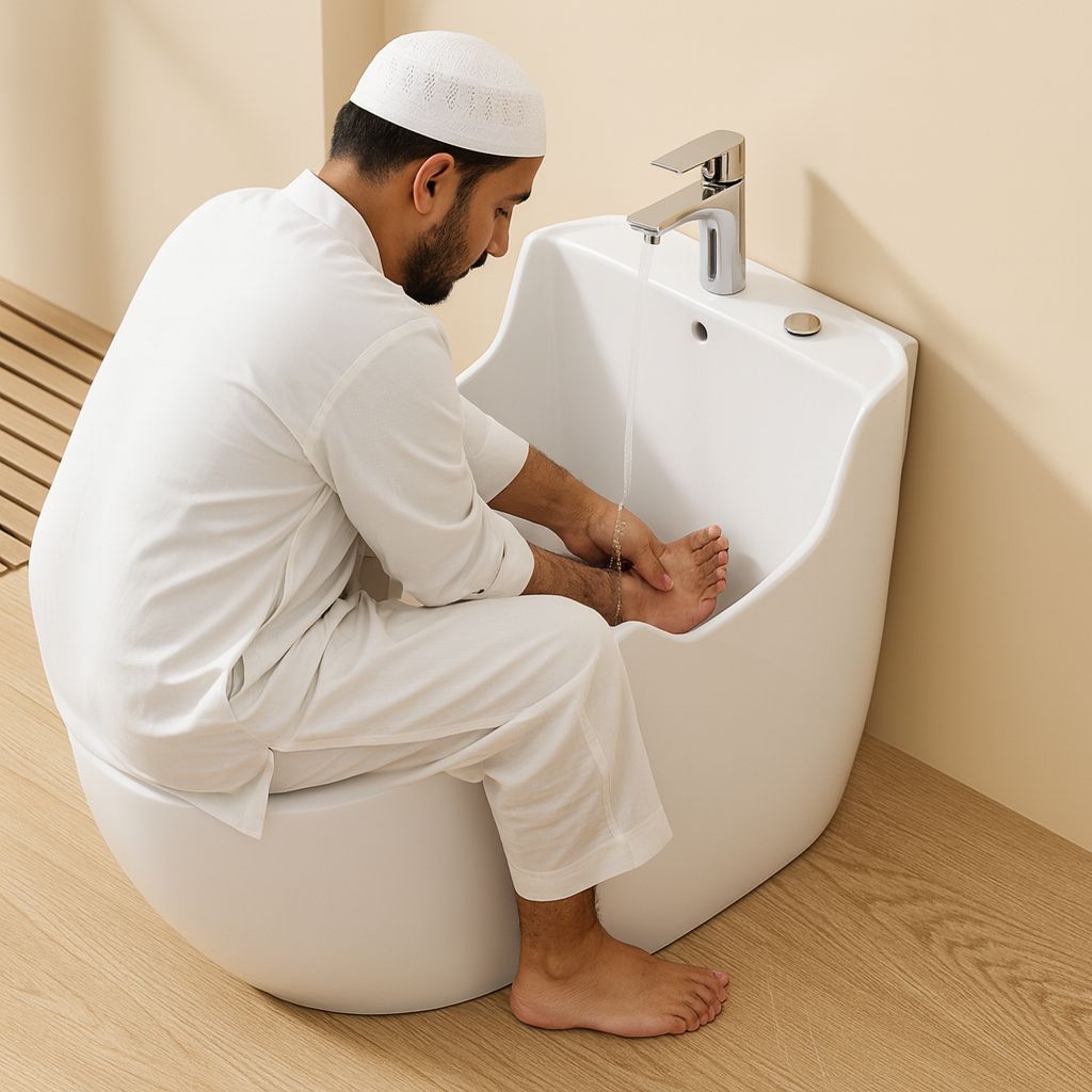 Bassin d'ablutions Medine avec assise - Compact et Polyvalent