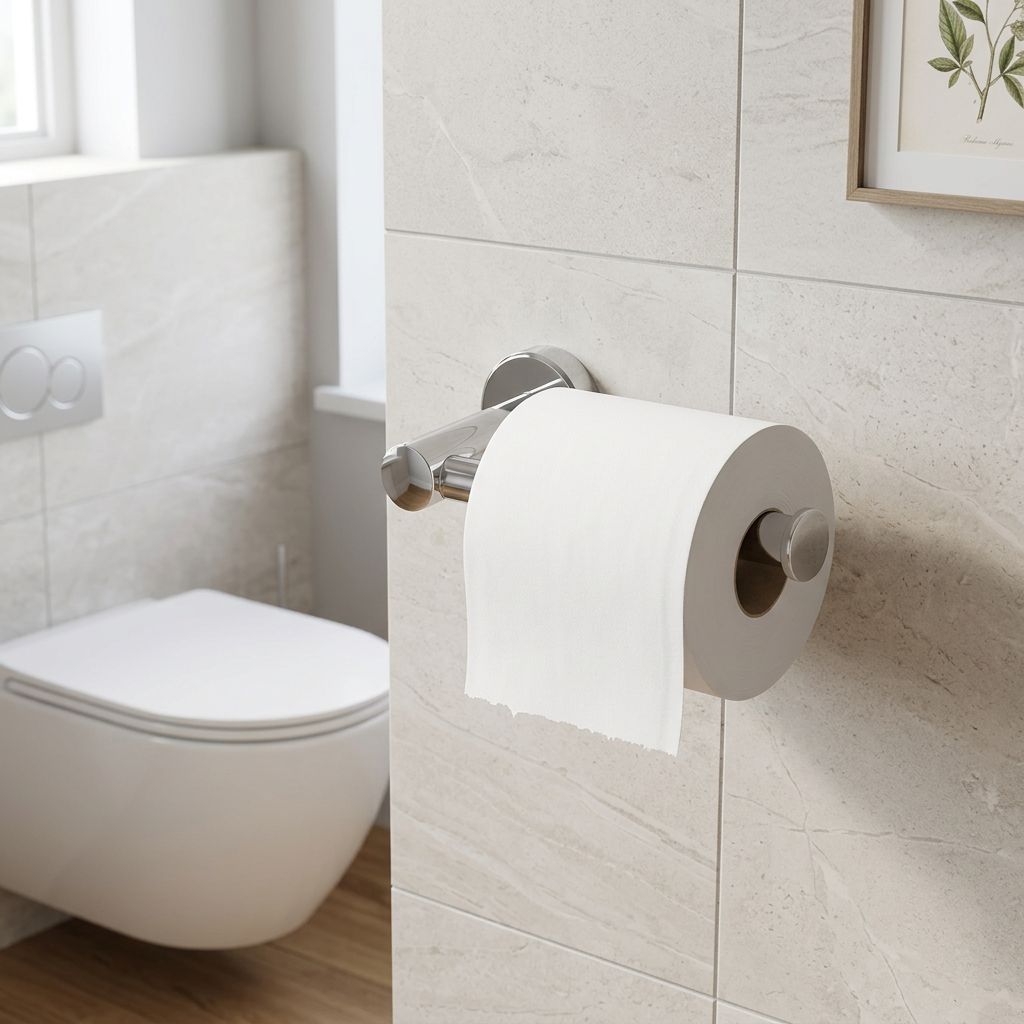 Porte-rouleau papier toilette mural en acier inoxydable chromé brillant