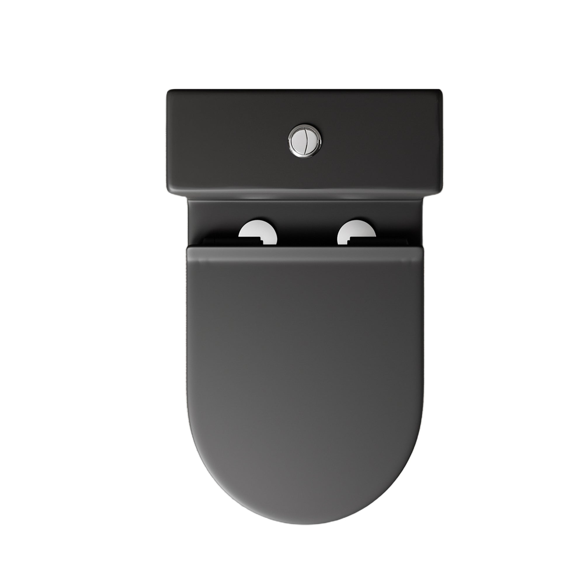 WC à poser sans bride sortie horizontale (63x38x82cm) - Design arrondie noir CESAR