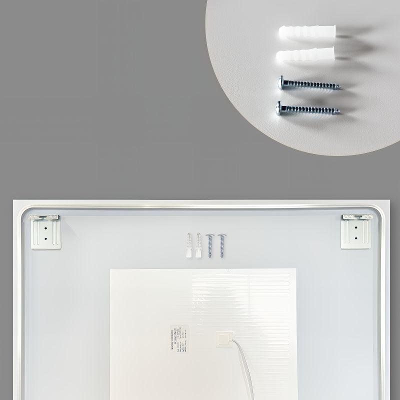 Miroir mural infinity LED : Miroir de salle de bain moderne éclairé par LED avec cadre élégant, installation facile et matériel de montage inclus.
