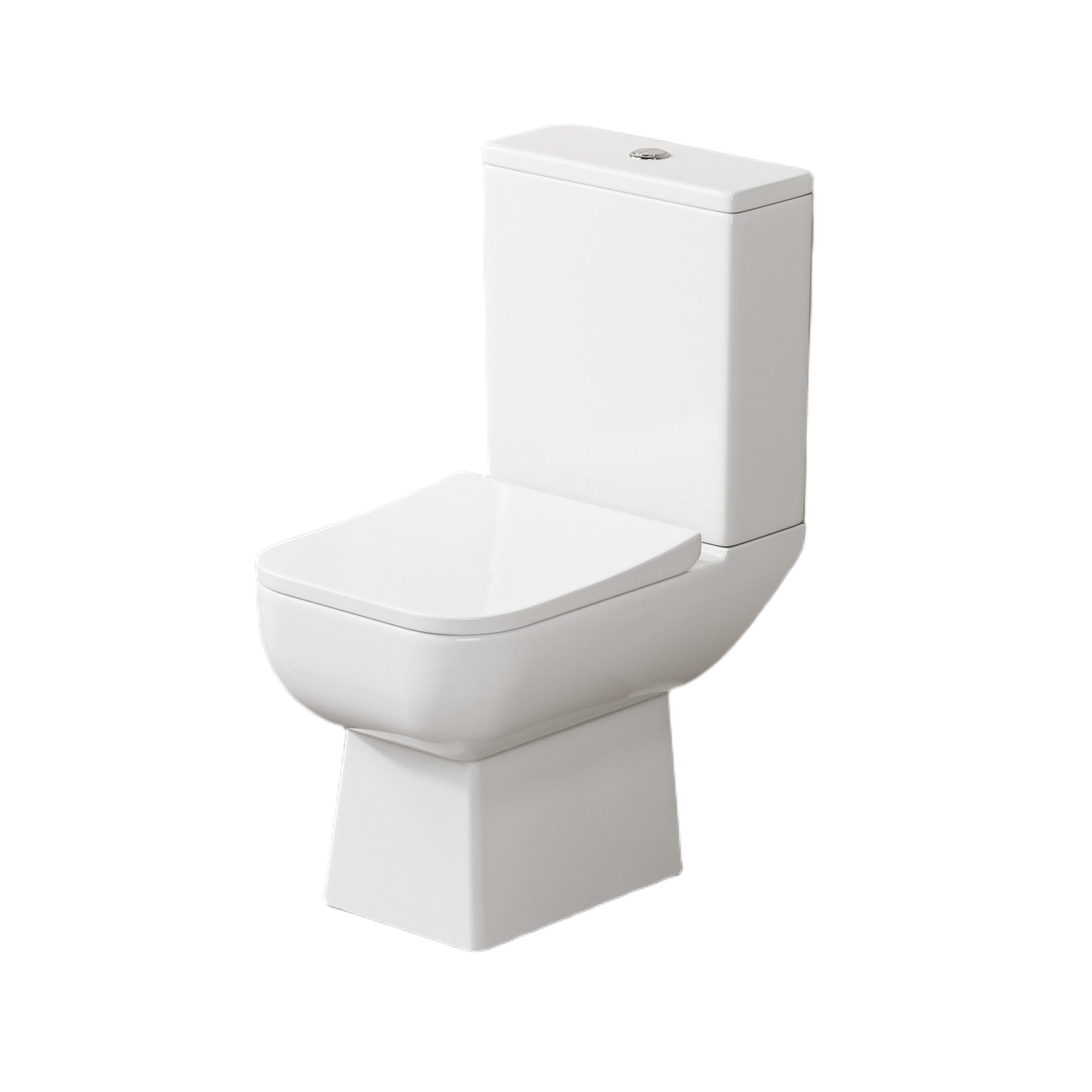 WC à Poser Ultra Compact 55,5 cm BIKIBUS – Design Carré Arrondi – Abattant Soft Close – Sortie Horizontale