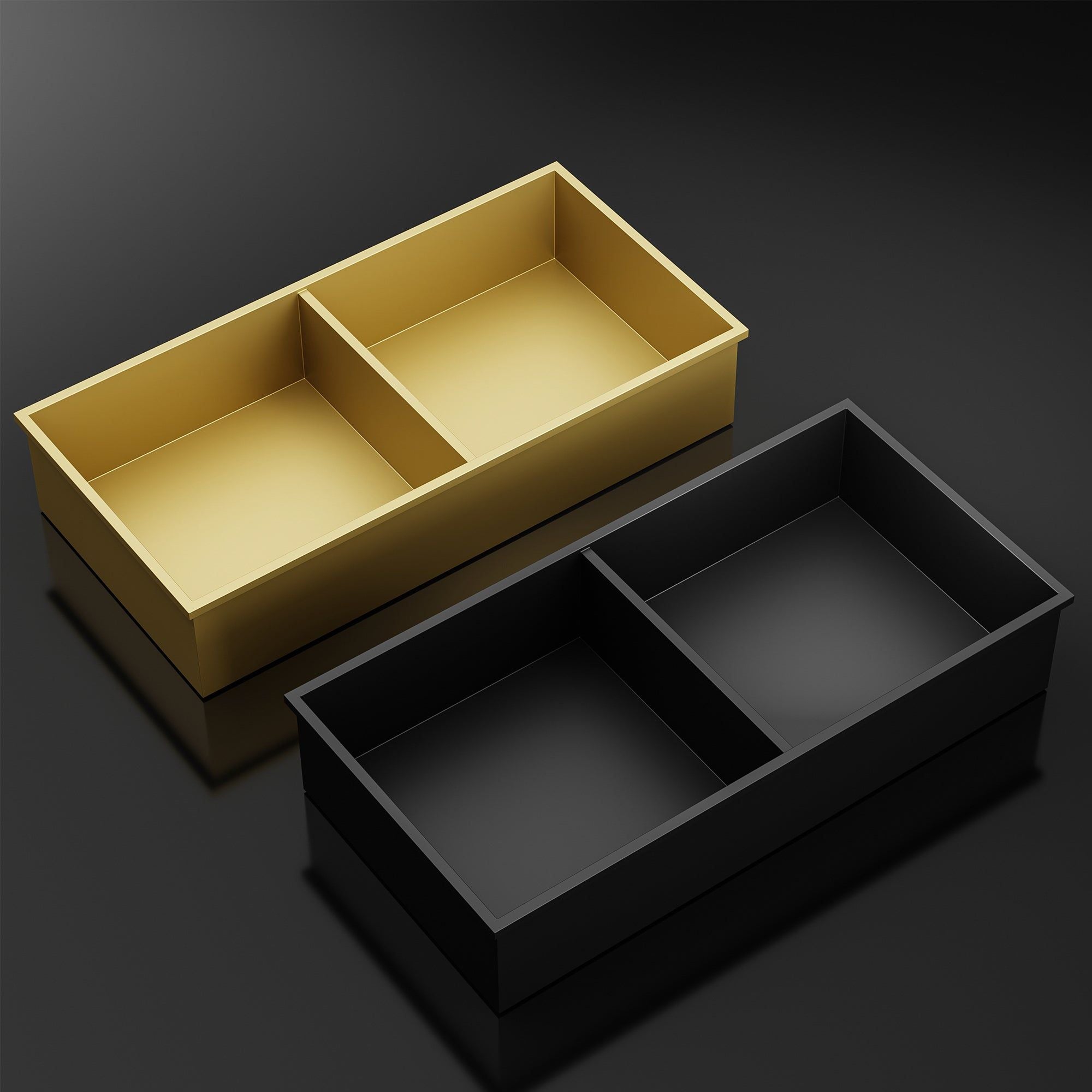 Niche de douche double noire 60x30x12 cm en acier inoxydable