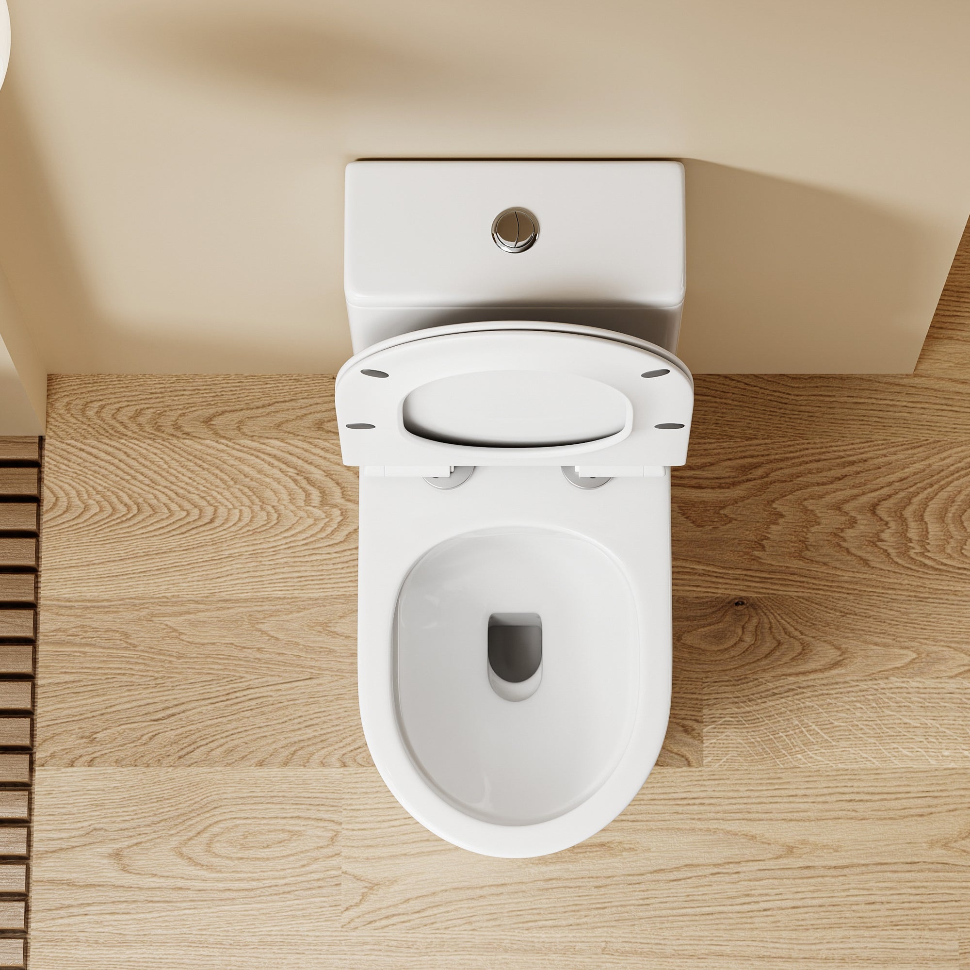WC à poser sans bride sortie horizontale (63x34x76cm) - Design rectiligne blanc TUFO