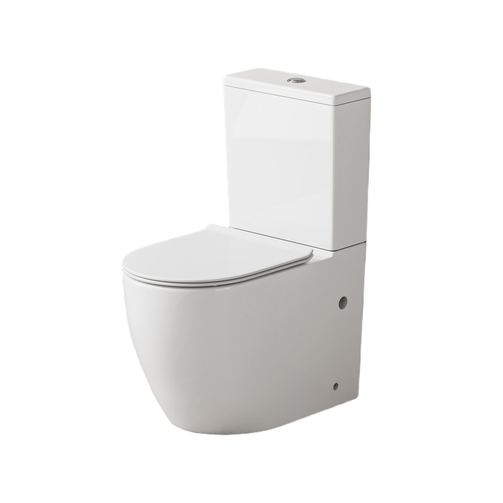 WC à poser sans bride sortie horizontale (63x38x82cm) - Design rond blanc BABIN