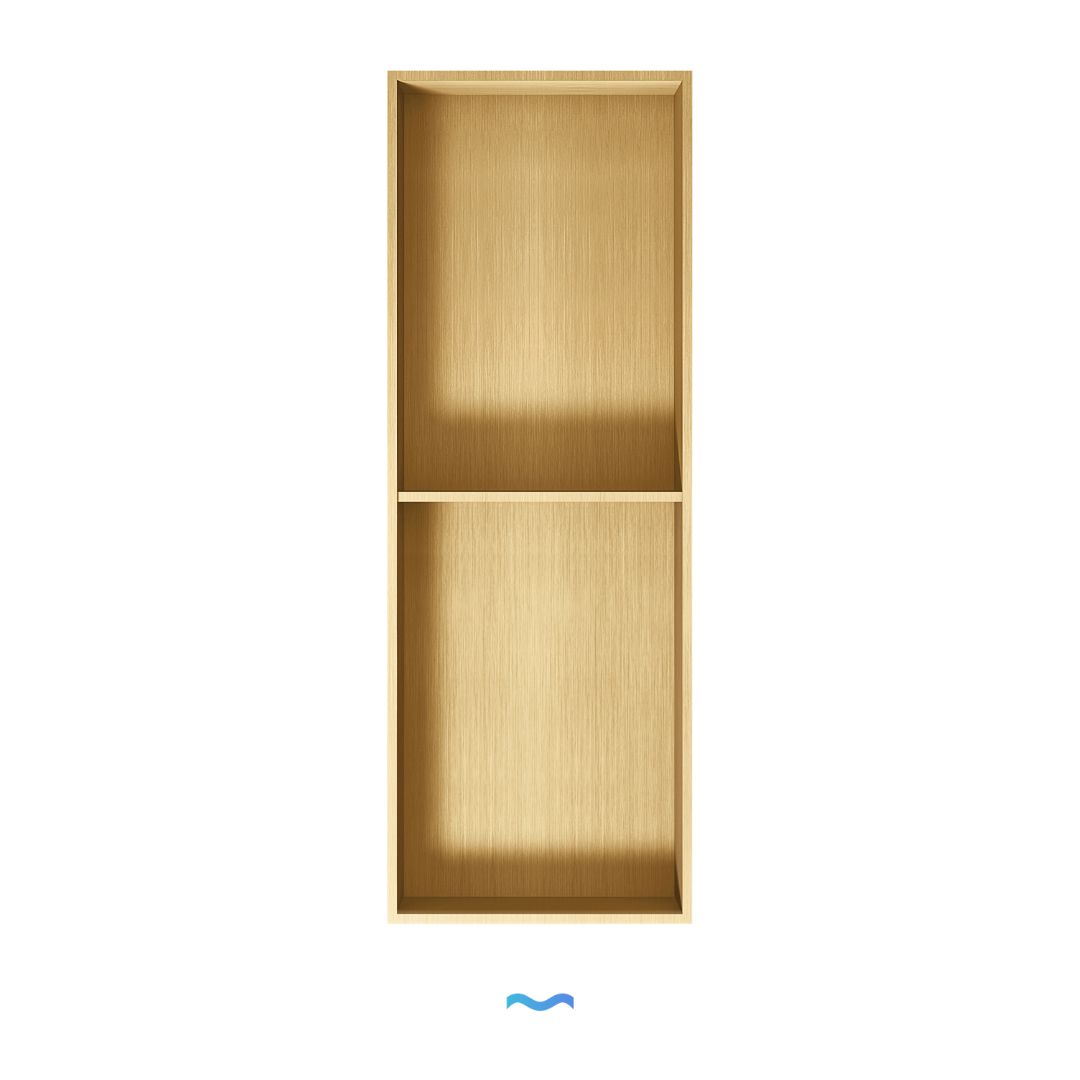 Niche de douche double vide, 60x30x12 cm, finition bois clair