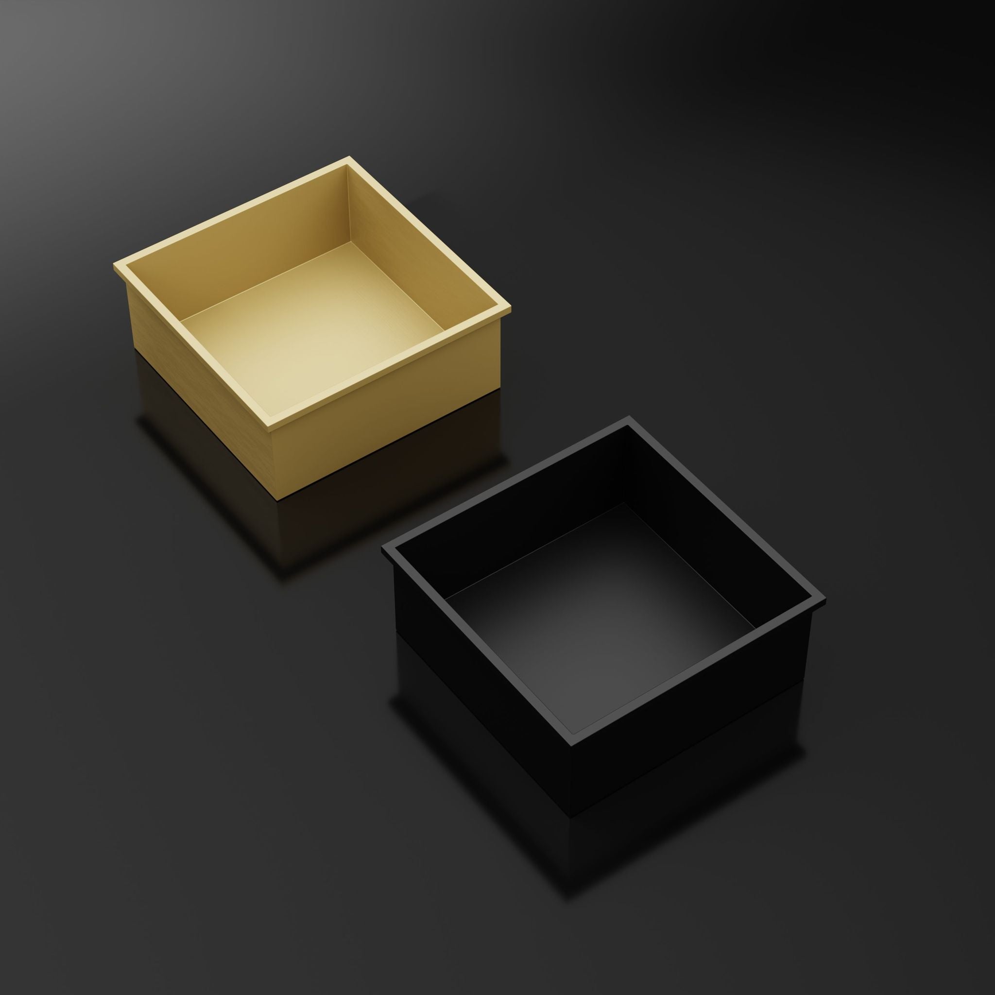 Niche de douche carrée dorée 30x30x12 cm, finition mate
