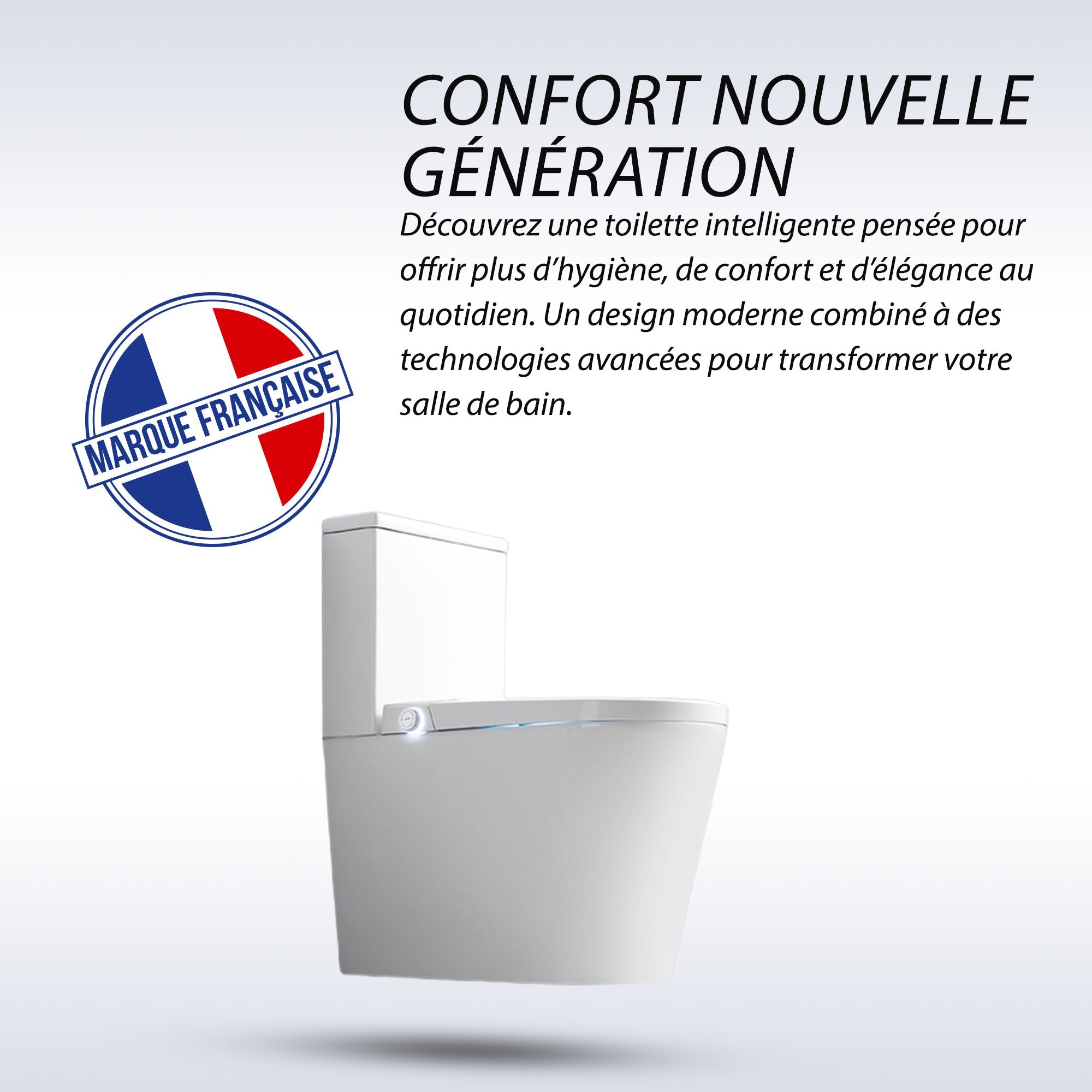 WC Intelligent Japonais T5 : toilette moderne française, design élégant, confort et hygiène avancés