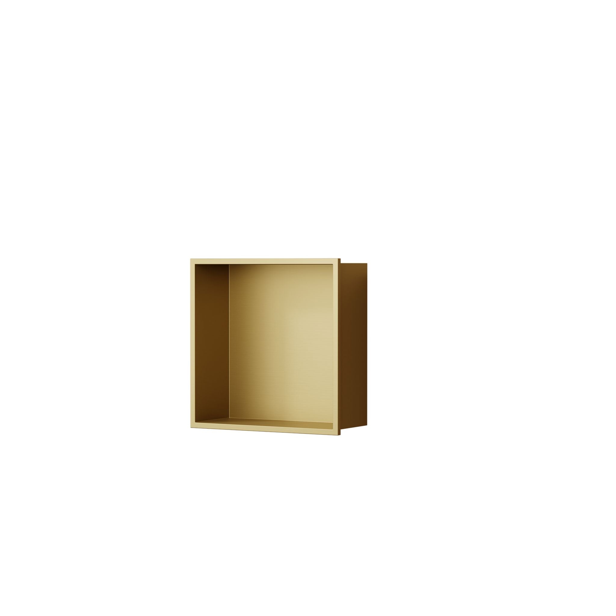 Niche de douche carrée en laiton doré, 30 x 30 x 12 cm