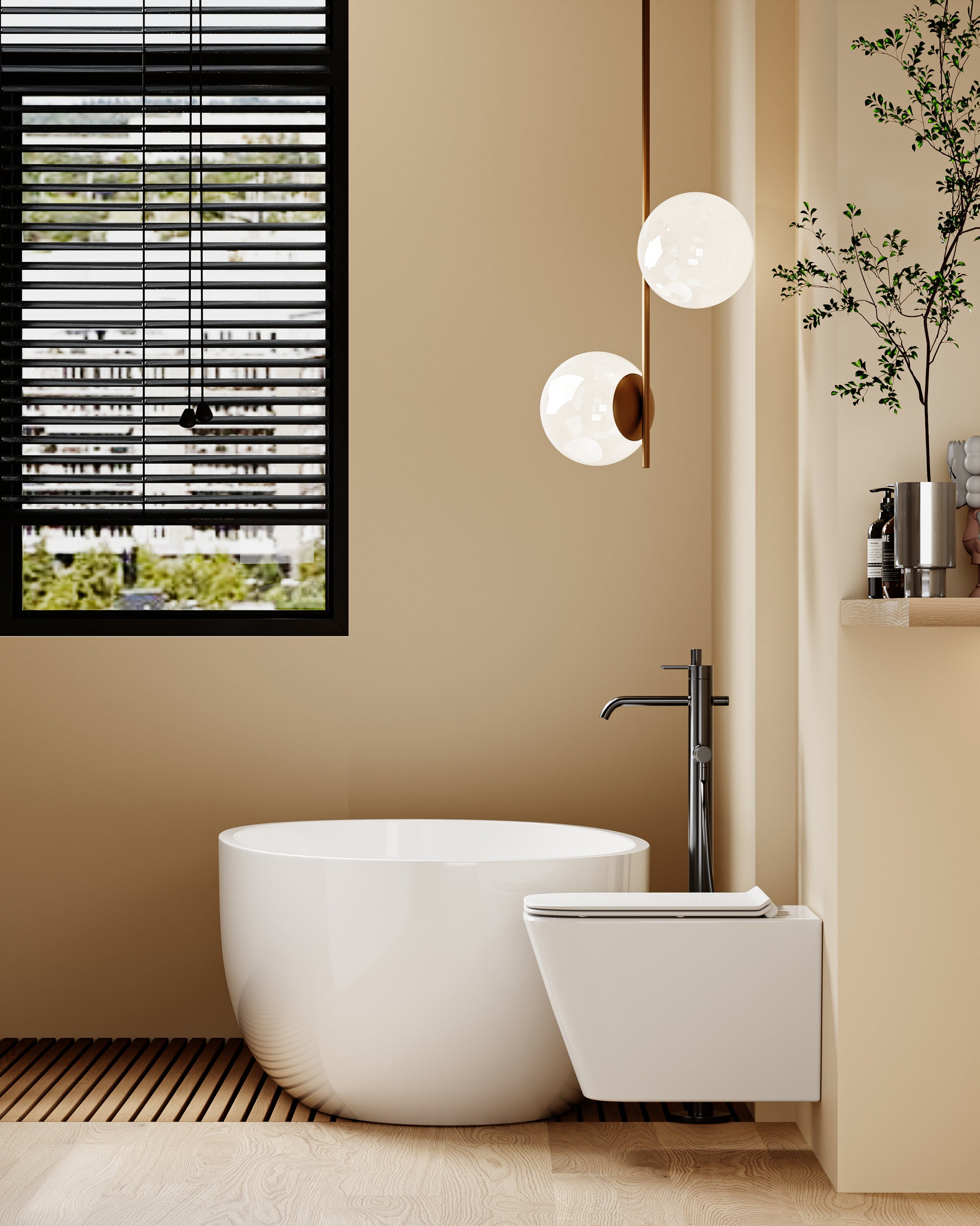 WC suspendu blanc LUNE, carré arrondi, 51,5x35x32 cm, avec abattant Soft Close.