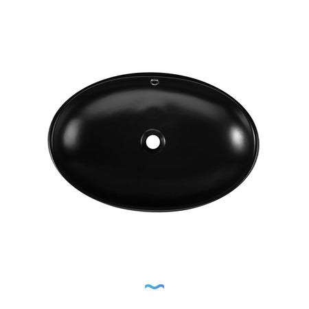 Vasque ovale en céramique noire, lavabo de salle de bain moderne