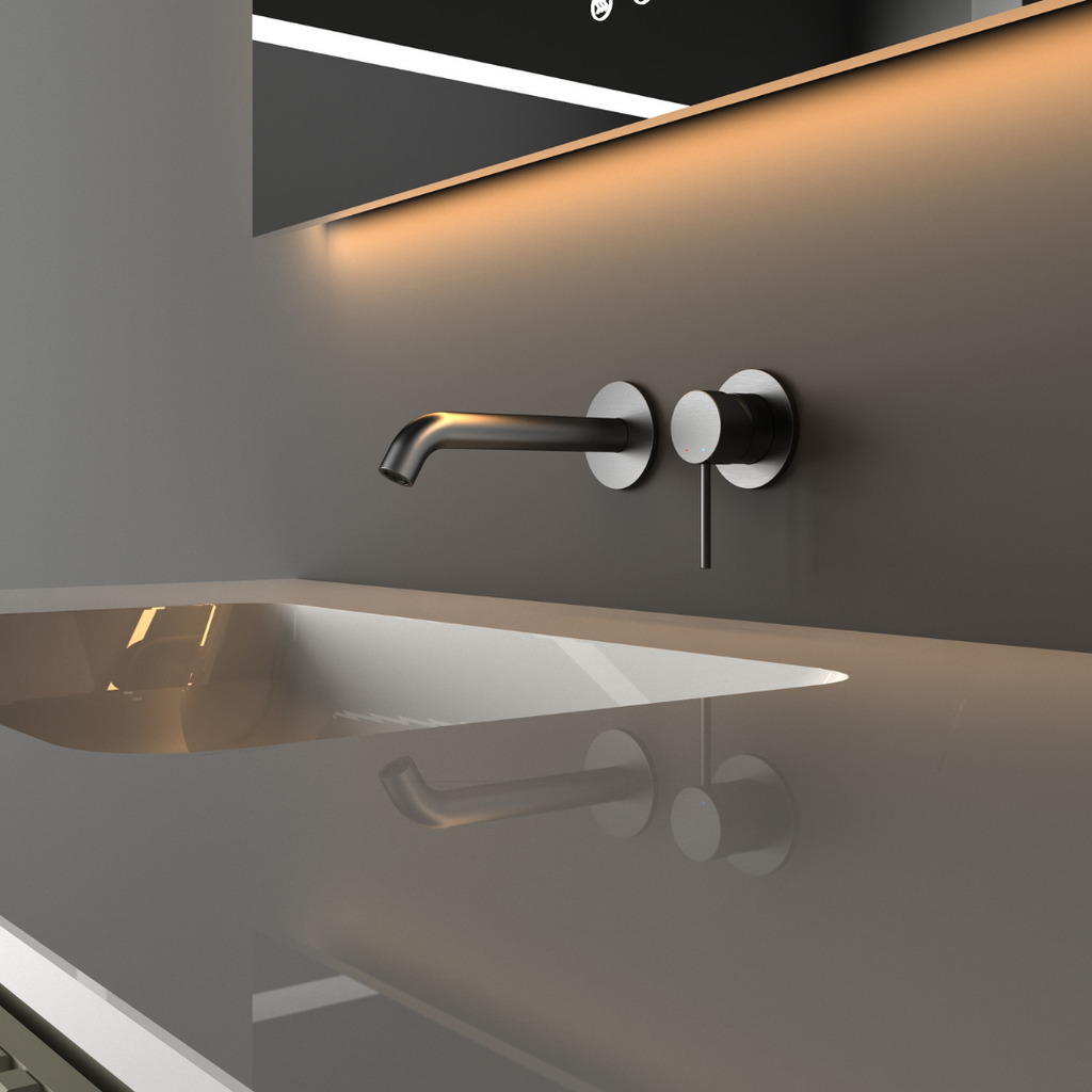 Mitigeur de lavabo thermostatique encastré noir mat