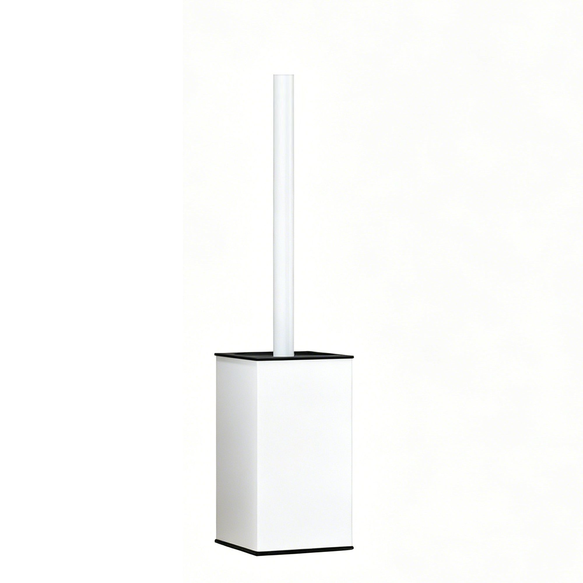 Brosse WC carrée blanche au design moderne avec couvercle pour une hygiène optimale