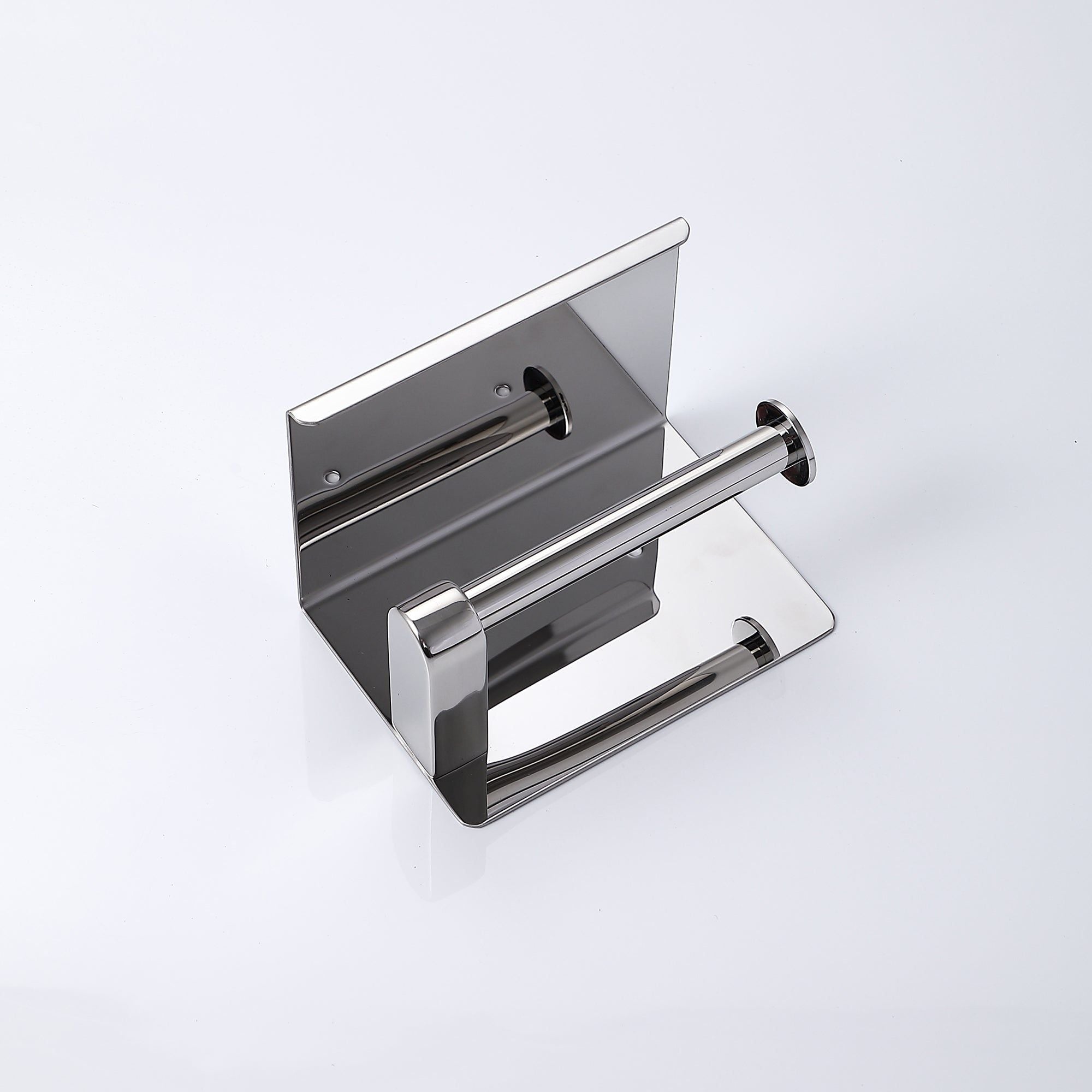 Porte-rouleau papier toilette design en chrome poli avec tablette