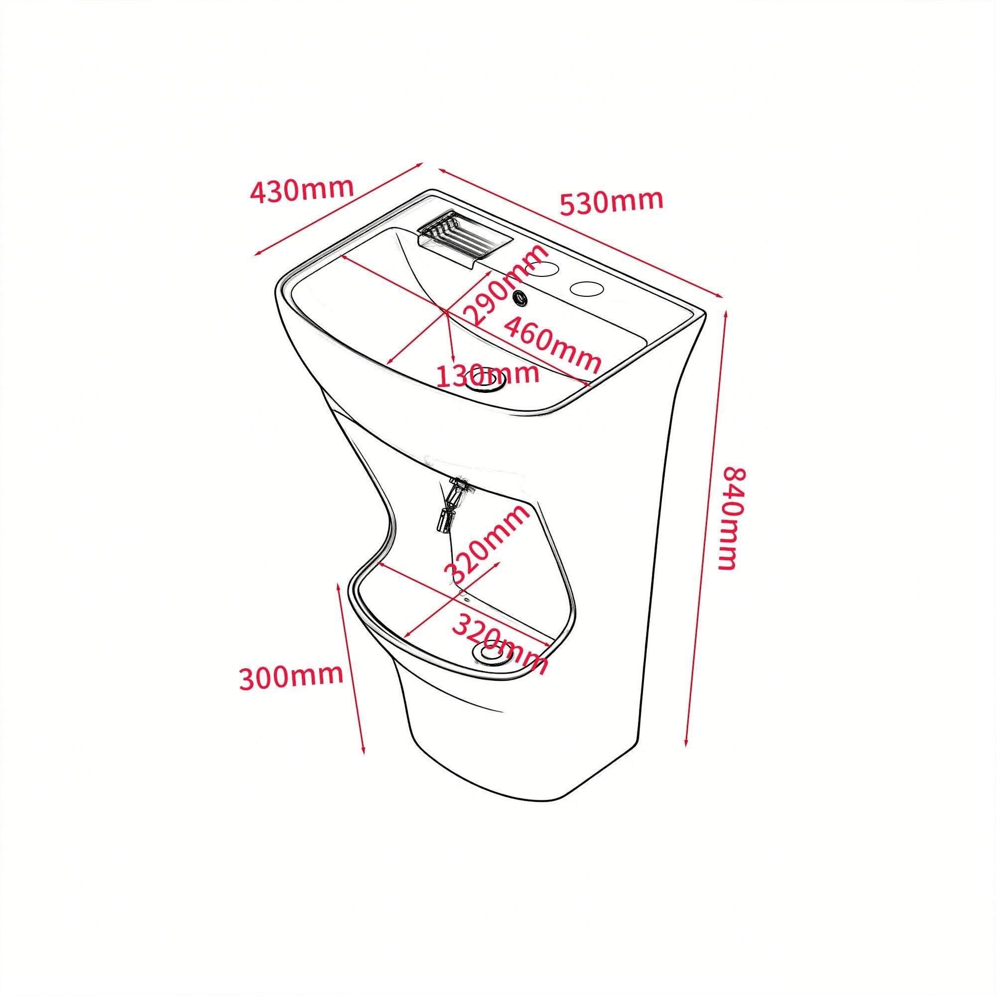 Lavabo d’ablutions Beyrouth blanc design arrondi avec porte-savon intégré