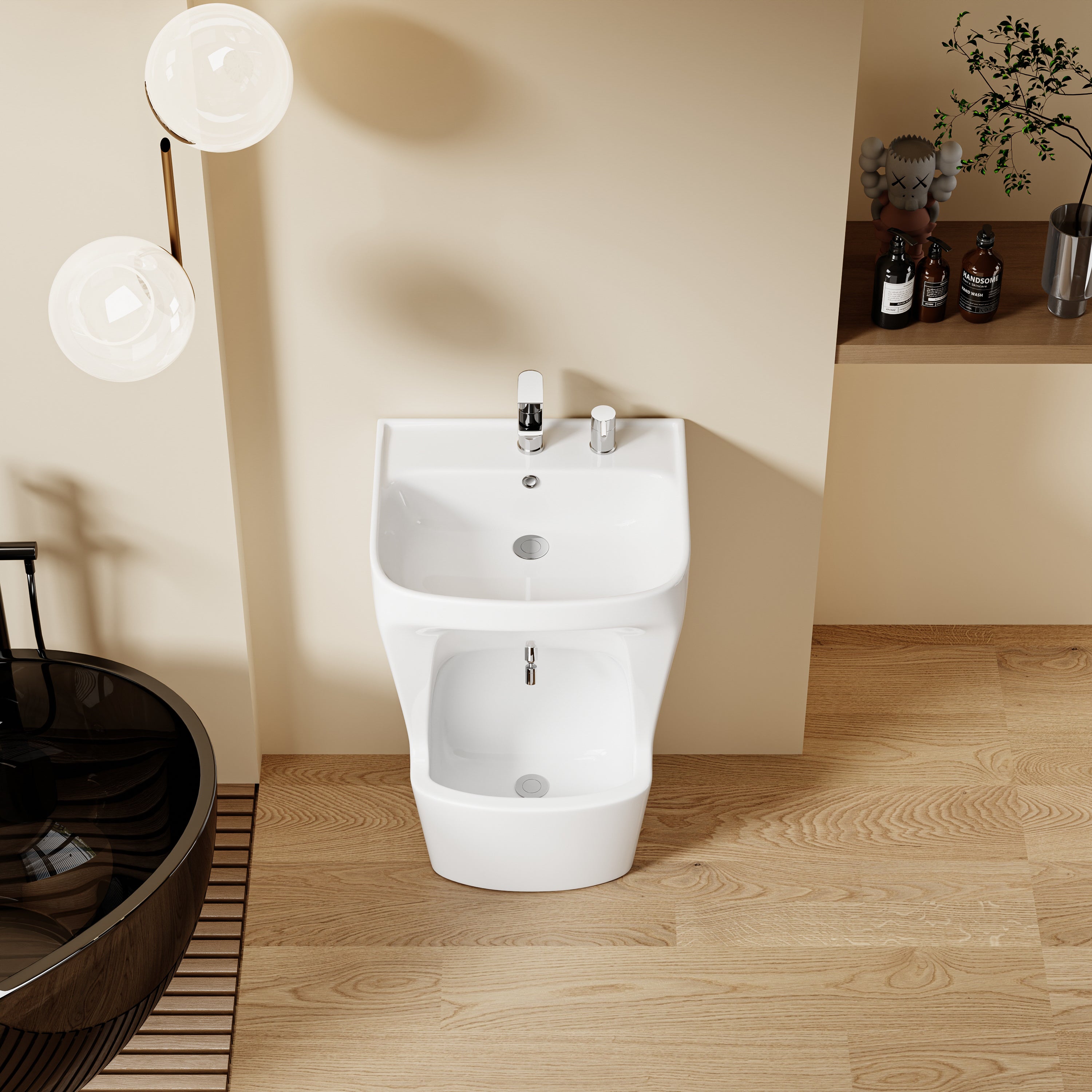 Lavabo d'ablutions GAZA moderne, double vasque pour rituel musulman.