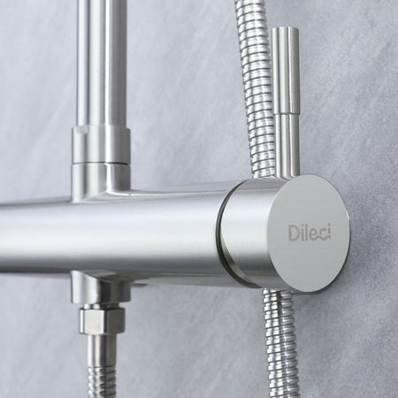 Colonne de douche nickel brossé/chrome - 2 fonctions