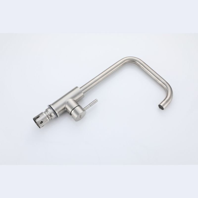 Robinet de cuisine en nickel brossé, design intemporel, style col de cygne