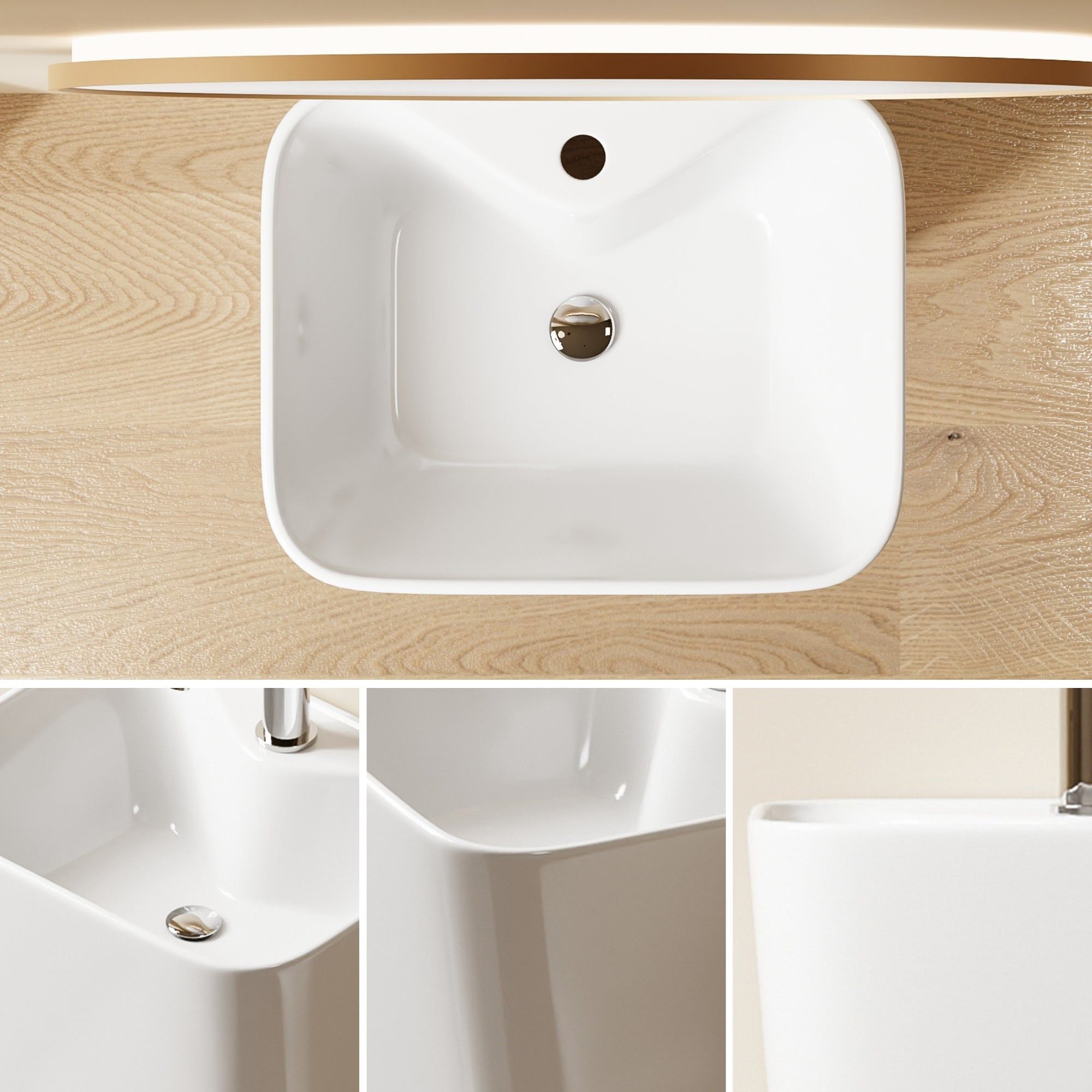 Lavabo Totem Blanc Rectangulaire et Fin : Lavabo rectangulaire en céramique blanche, élégant et moderne. Design minimaliste, idéal pour les salles de bains contemporaines.