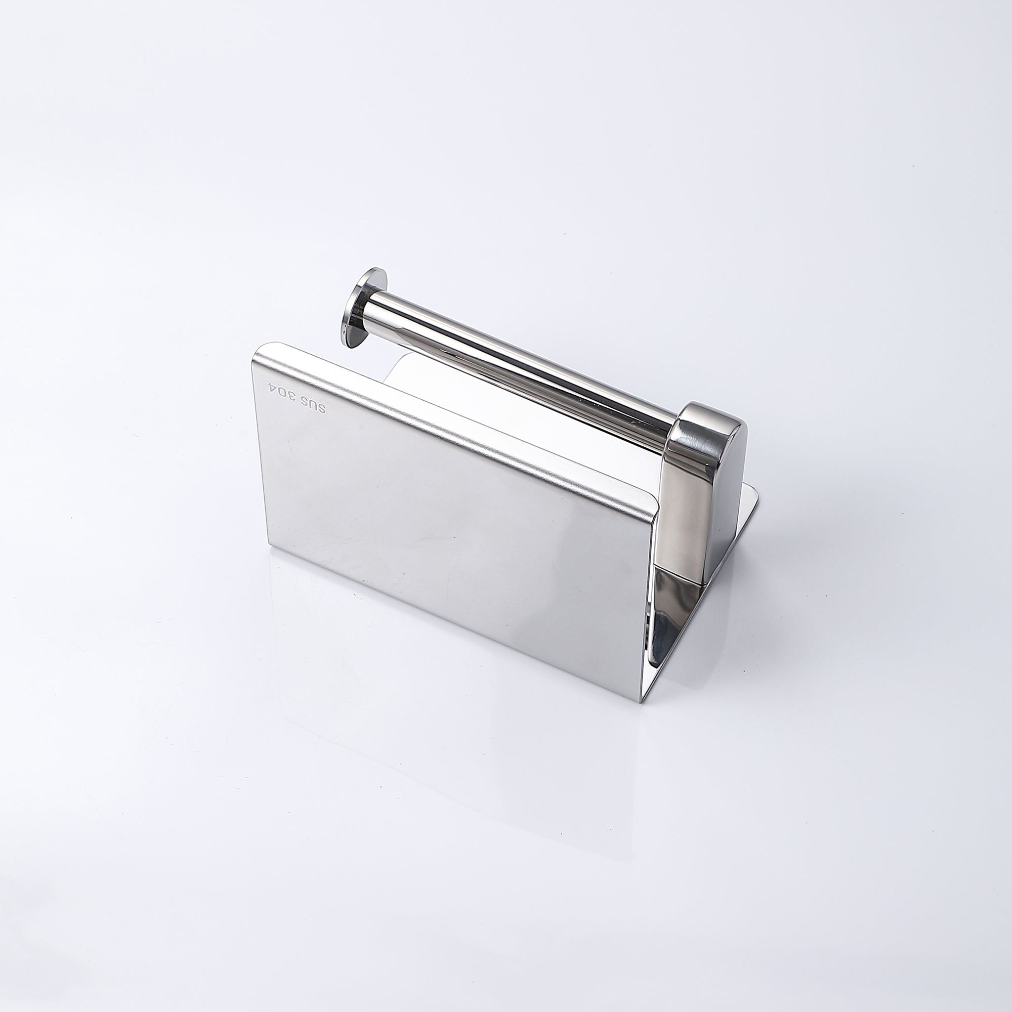 Porte-papier toilette design en acier inoxydable SUS 304 avec tablette chromée