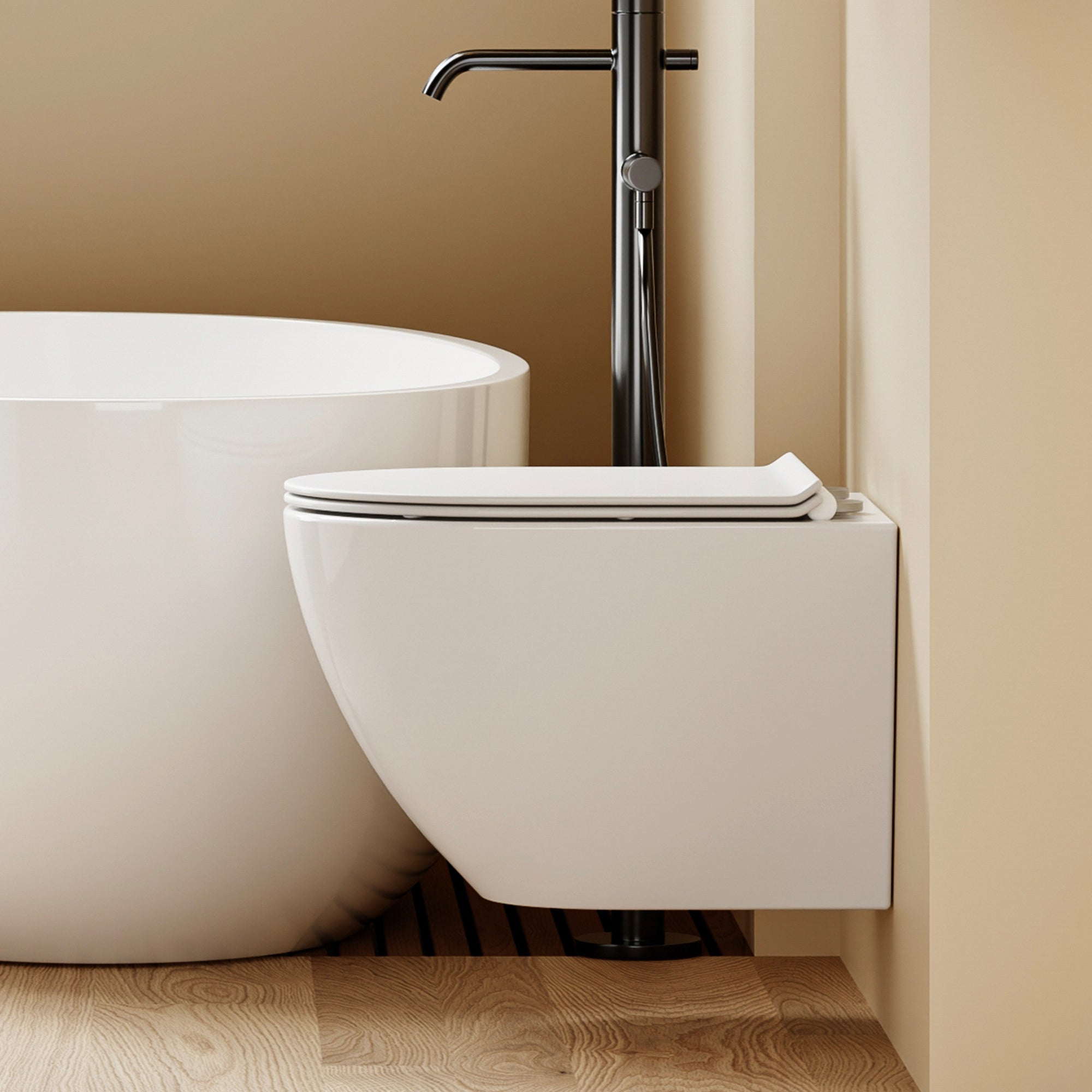 WC suspendu compact LAVA – Design moderne & abattant Soft Close