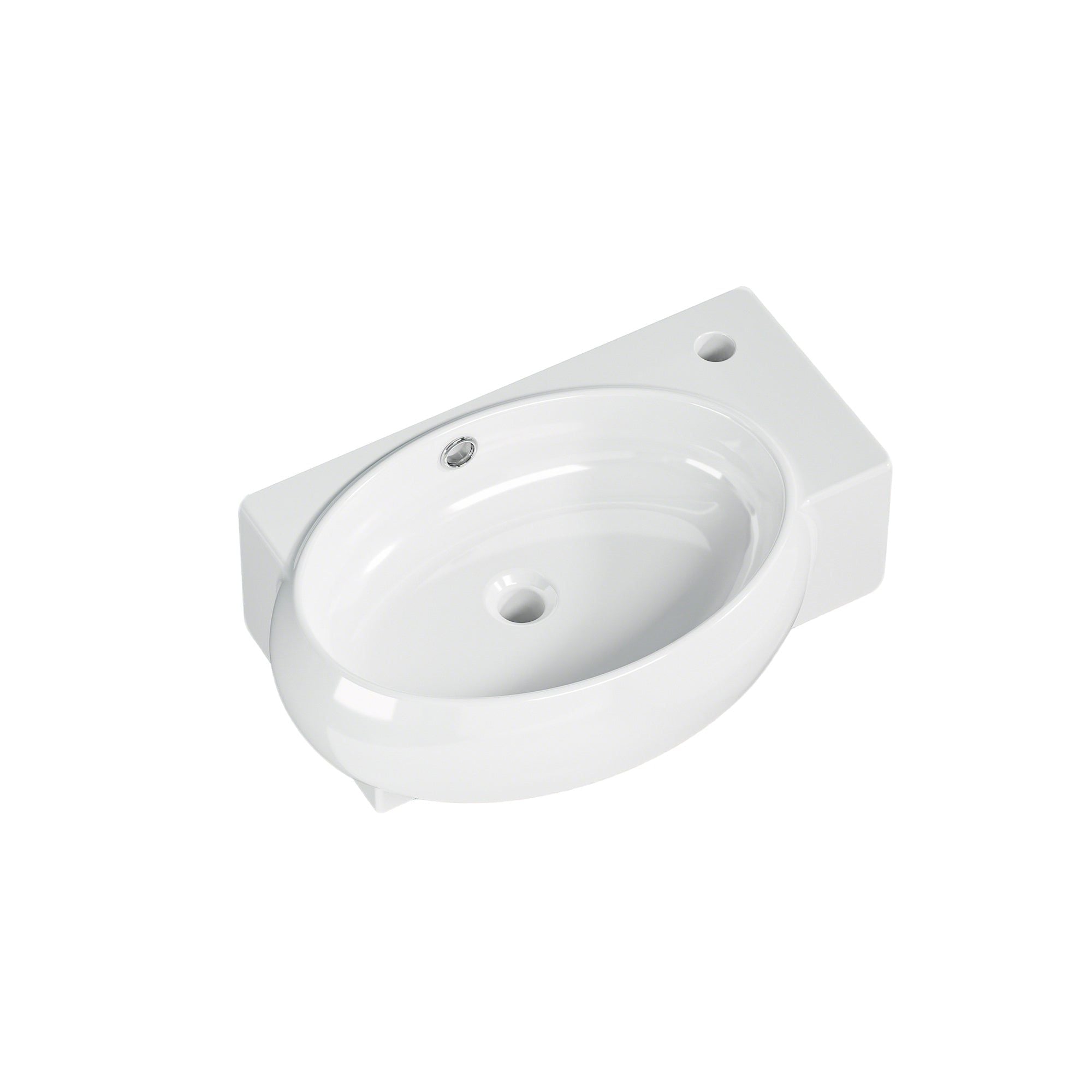 Vasque lave-mains blanc sortie droite avec cuve murale (43*29*15)