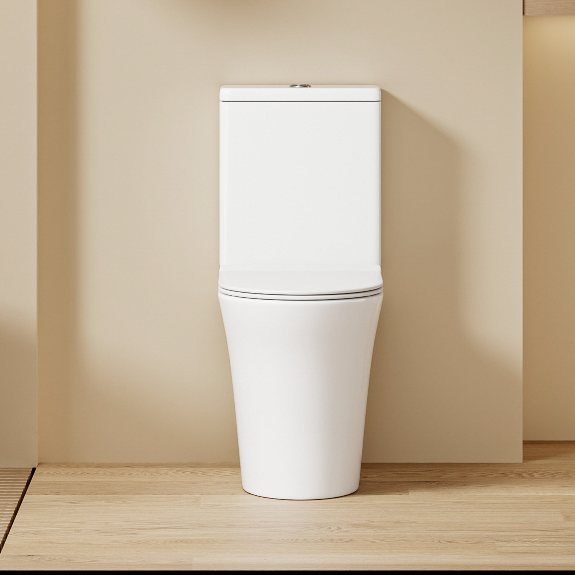 WC à poser sans bride sortie horizontale (63x34x76cm) - Design rectiligne blanc TUFO