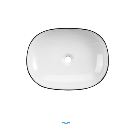 Vasque ovale en céramique avec rebord noir