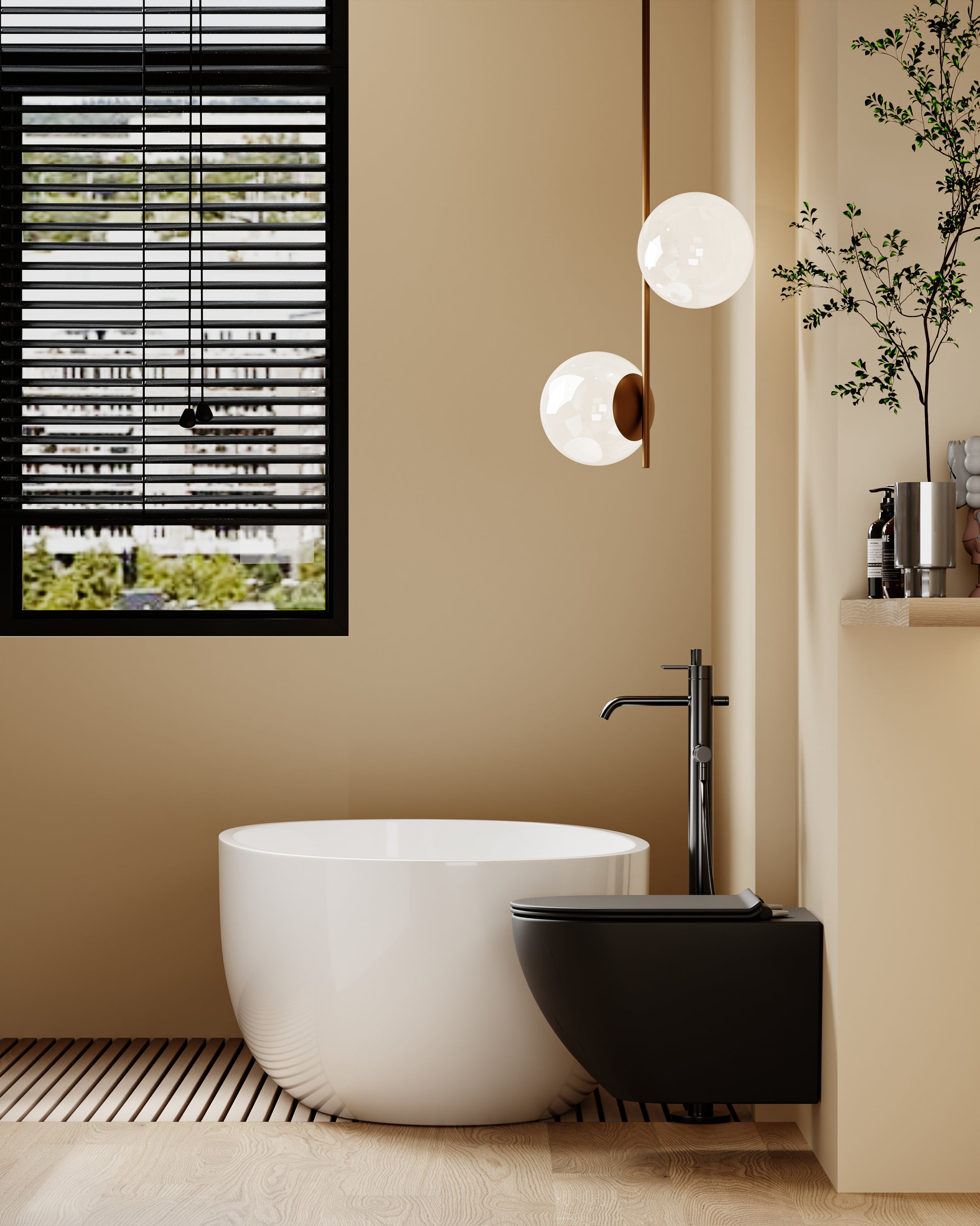 WC suspendu noir VALA (53*36,5*32cm)– Design moderne & abattant Soft Close