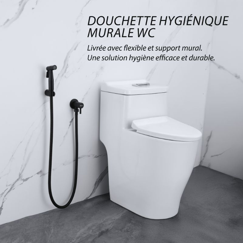 Douchette WC Murale - Noir mat
