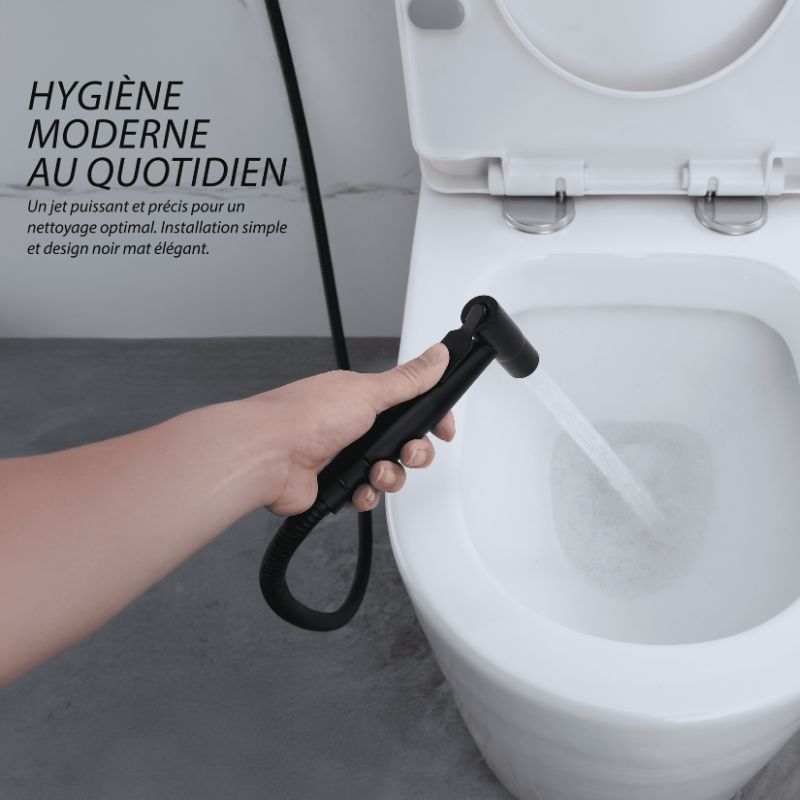 Douchette WC Murale - Noir mat