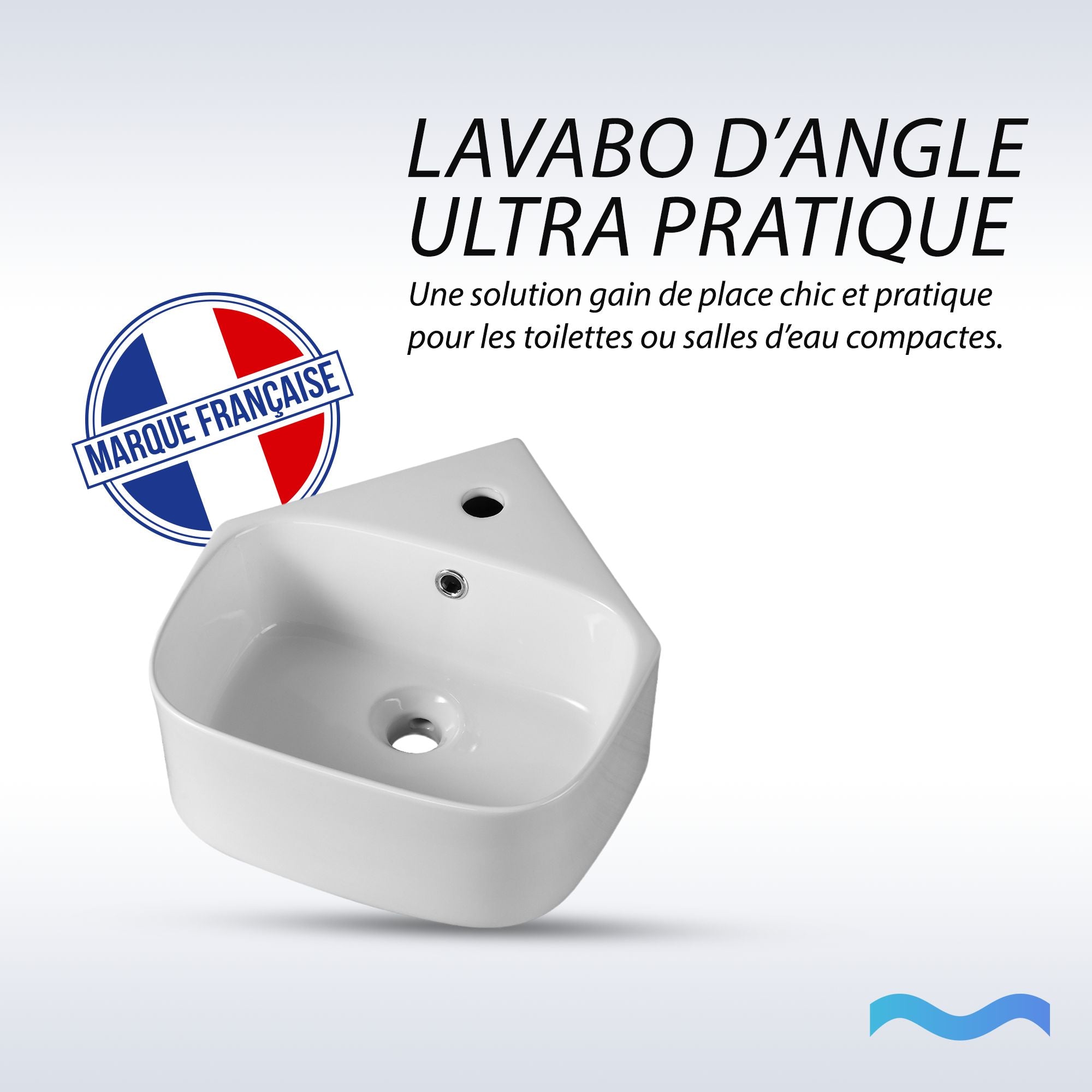Lavabo lave-mains de coin blanc