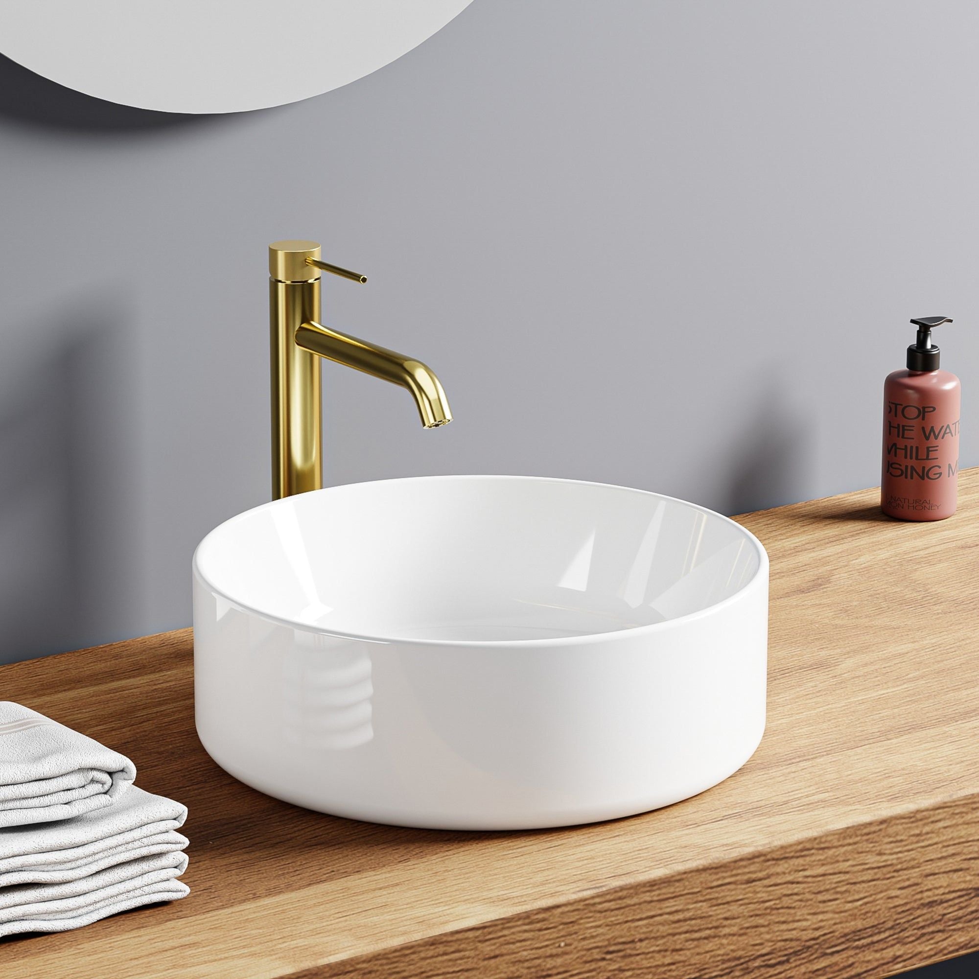 Vasque à poser ronde blanche (39,5*39,5)