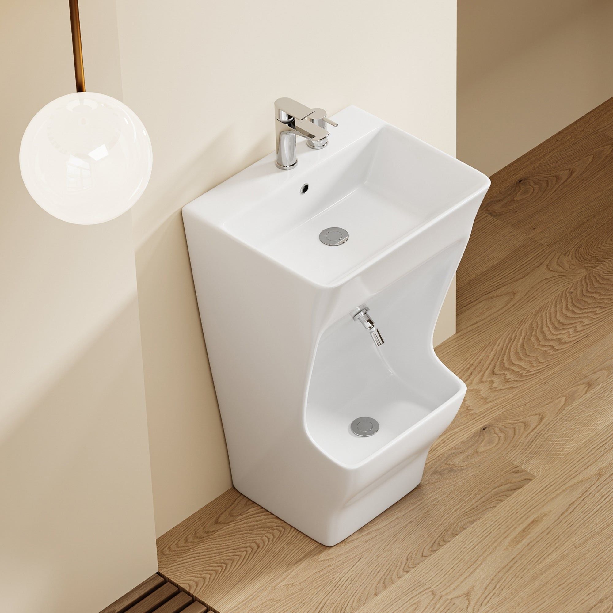 Lavabo d'ablutions Tunis : lavabo rectangulaire blanc au design moderne