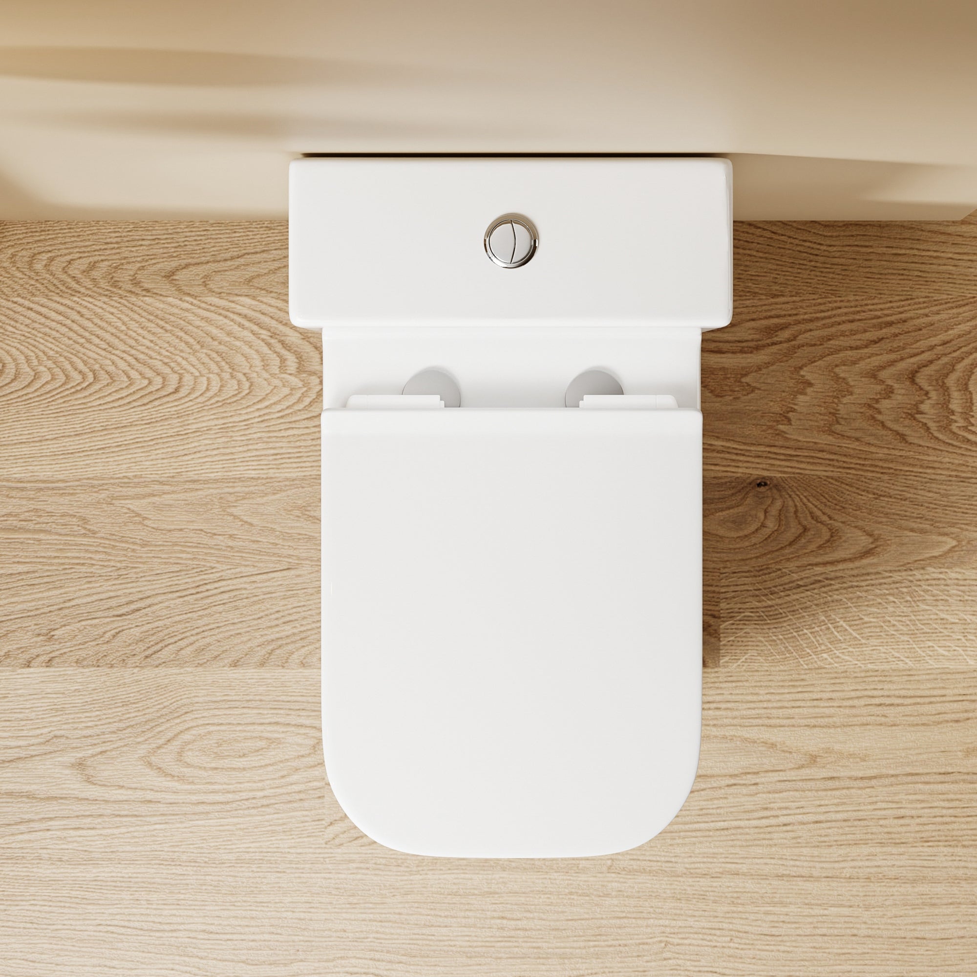 WC à poser sans bride sortie horizontale (63x38x82cm) - Design carré blanc OLIVE
