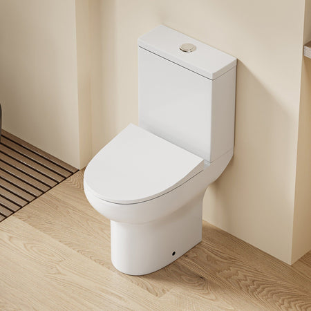 WC Ultra Compact à Poser - Sortie Horizontale, blanc, design moderne