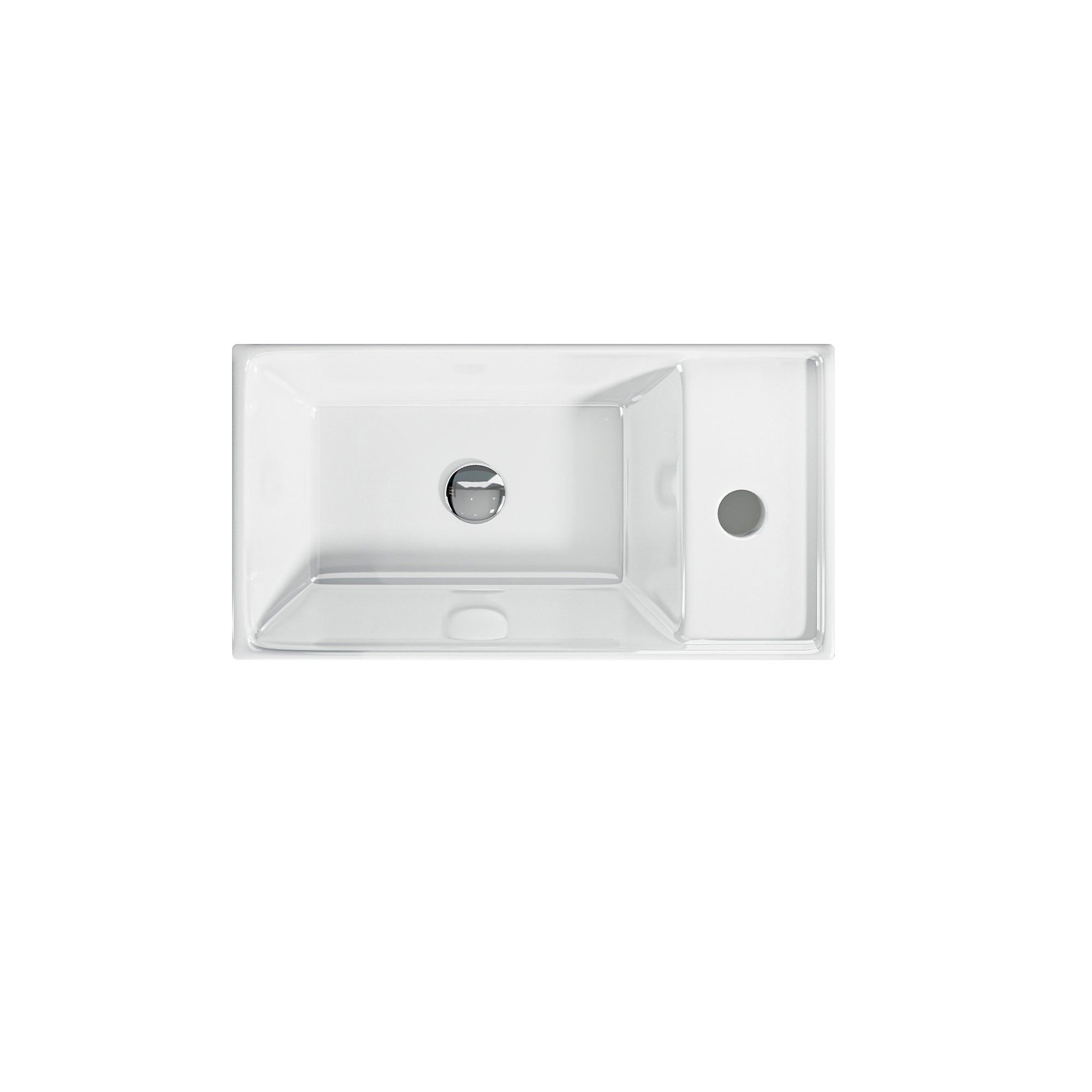 Lave-mains avec rebord sortie droite (41,5*22*10cm)