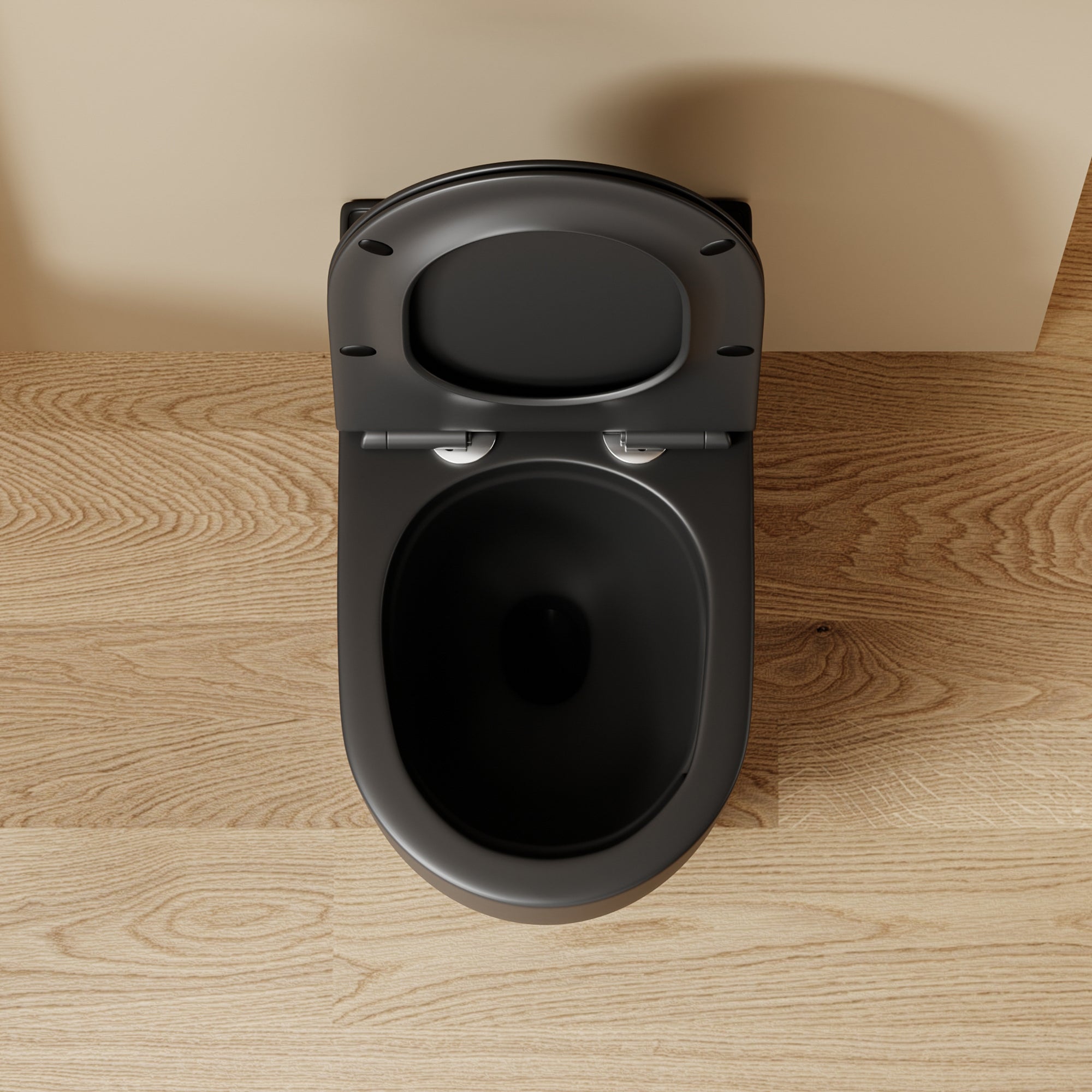 WC suspendu ultra compact noir LAVA (49,5*37*32cm)– Design moderne & abattant Soft Close