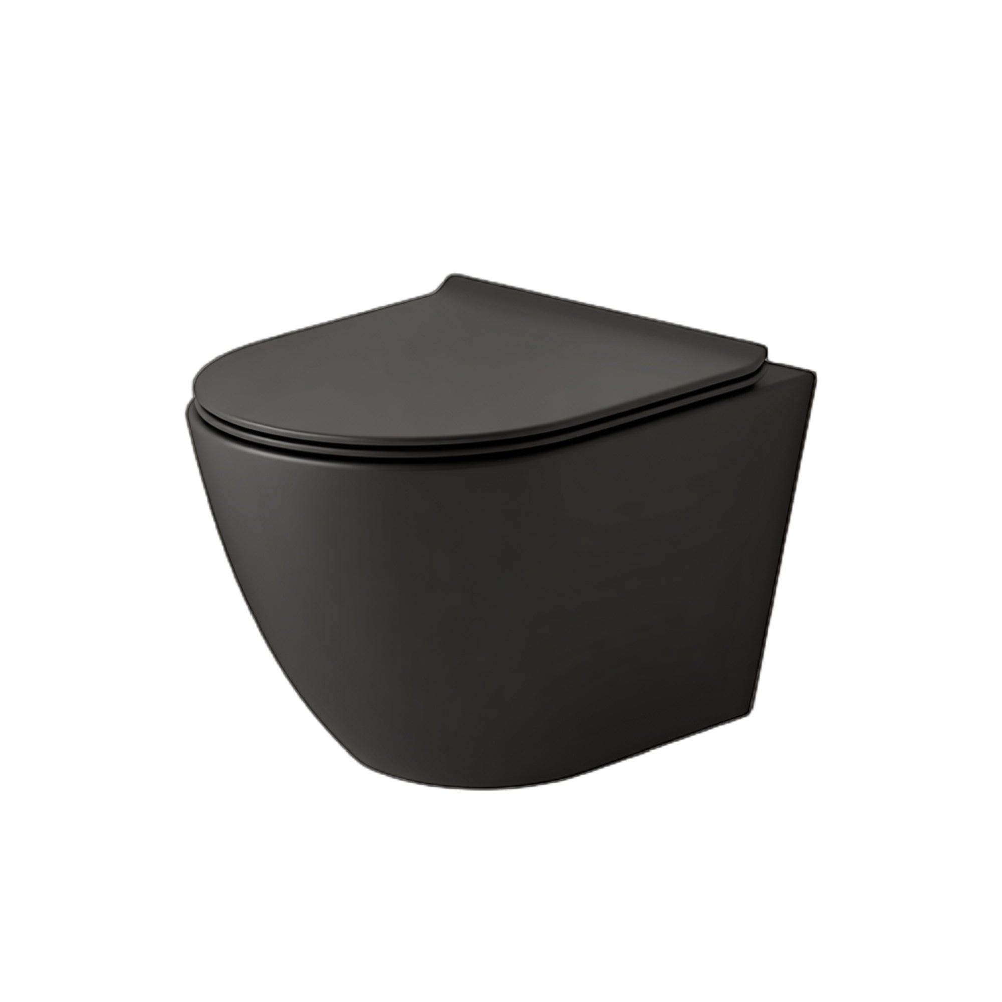 WC suspendu ultra compact noir LAVA (49,5*37*32cm)– Design moderne & abattant Soft Close