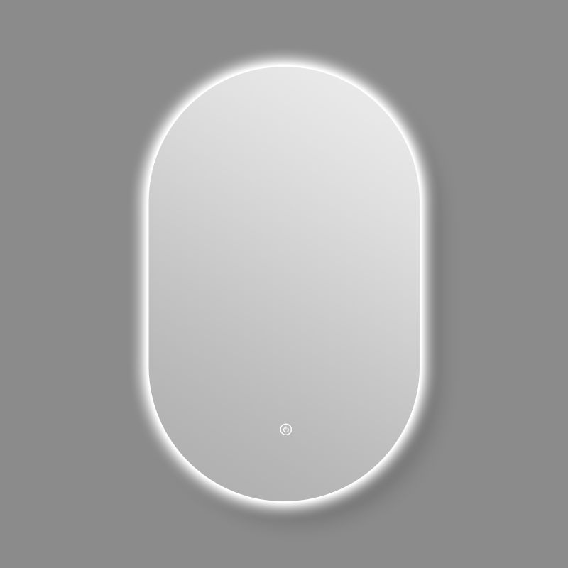Miroir ovale LED 50x80cm : Miroir de salle de bain ovale éclairé par LED, 50x80cm, design moderne