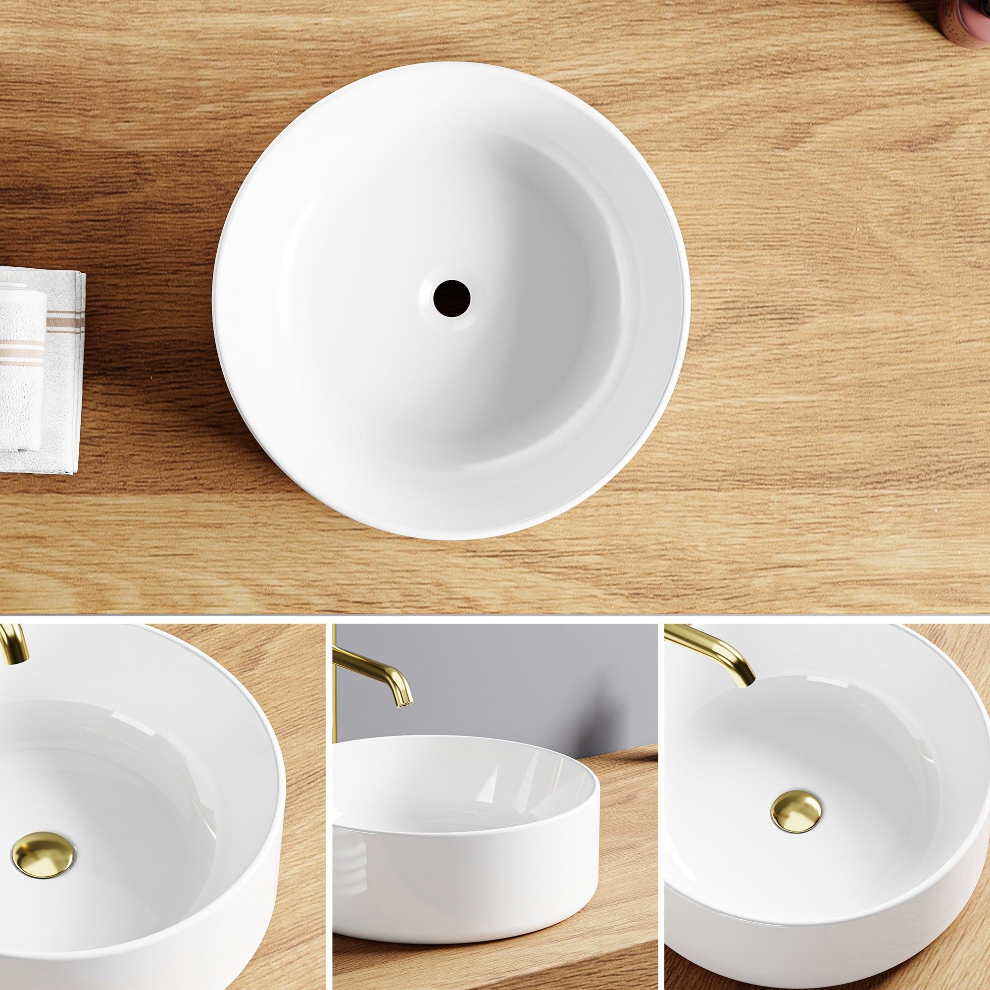 Vasque à poser ronde blanche (39,5*39,5)