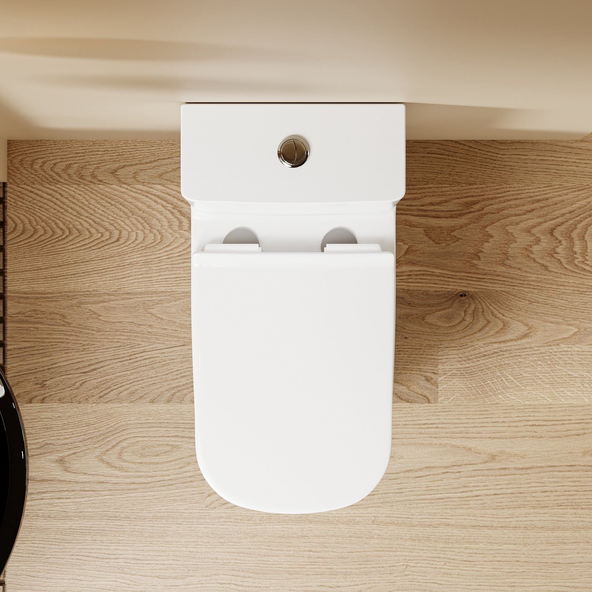 WC à poser sans bride sortie horizontale (63x34x76cm) - Design rectiligne blanc FREKI