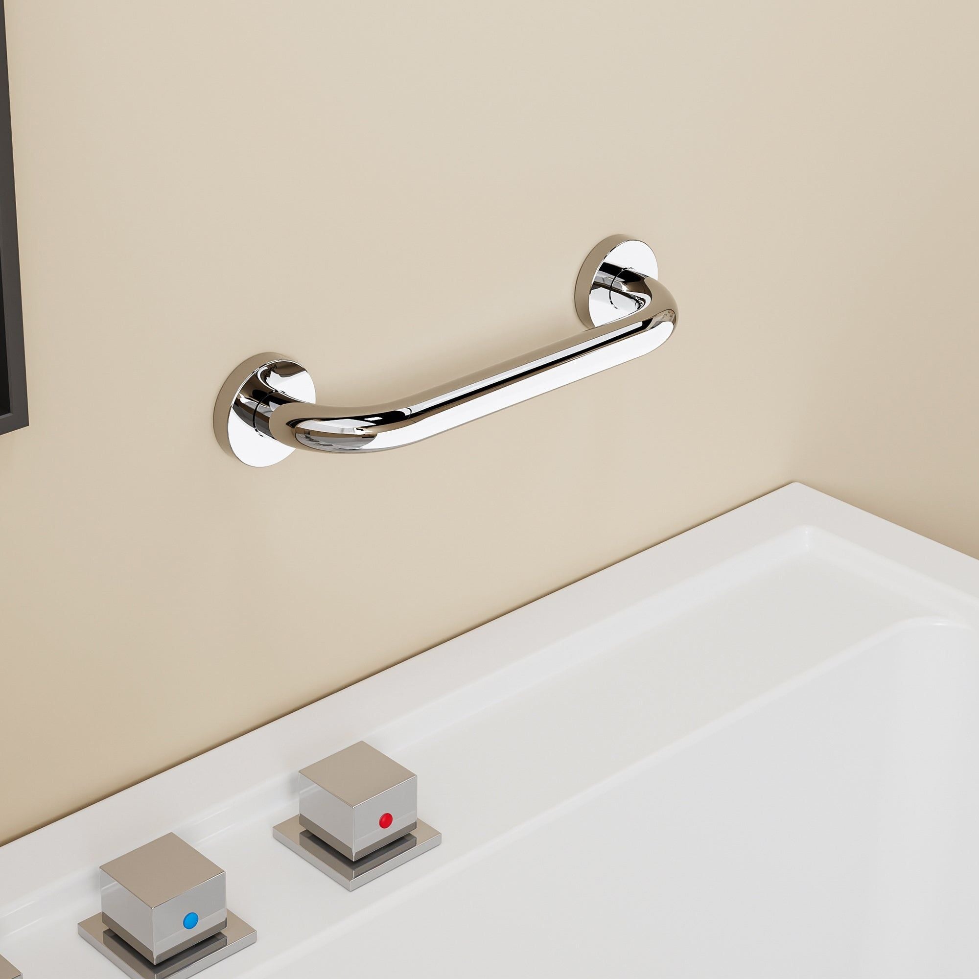 Barre d’appui murale inox 19 cm : sécurité et design pour votre salle de bain