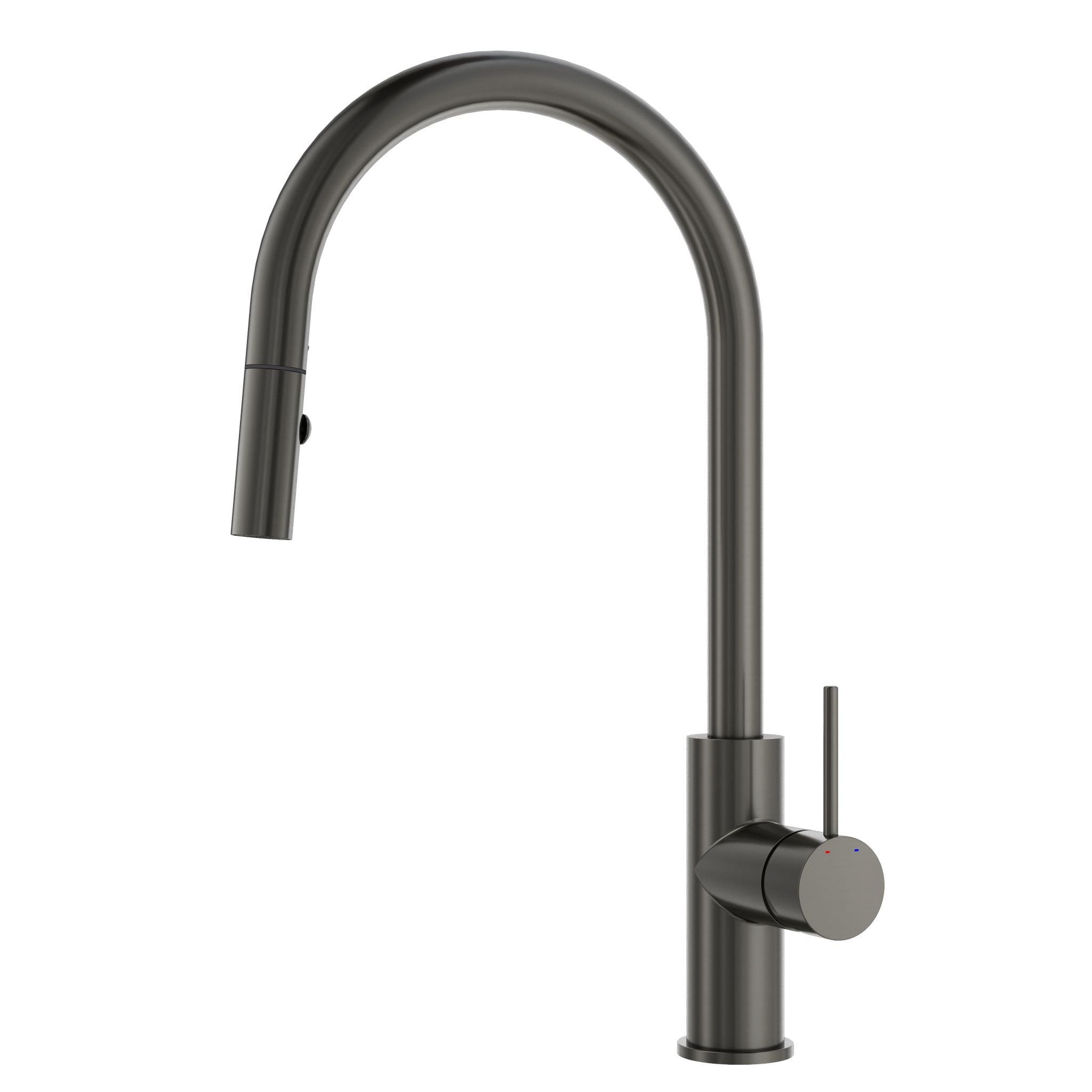 Robinet de cuisine avec douchette extractible – Finition gris métallisé