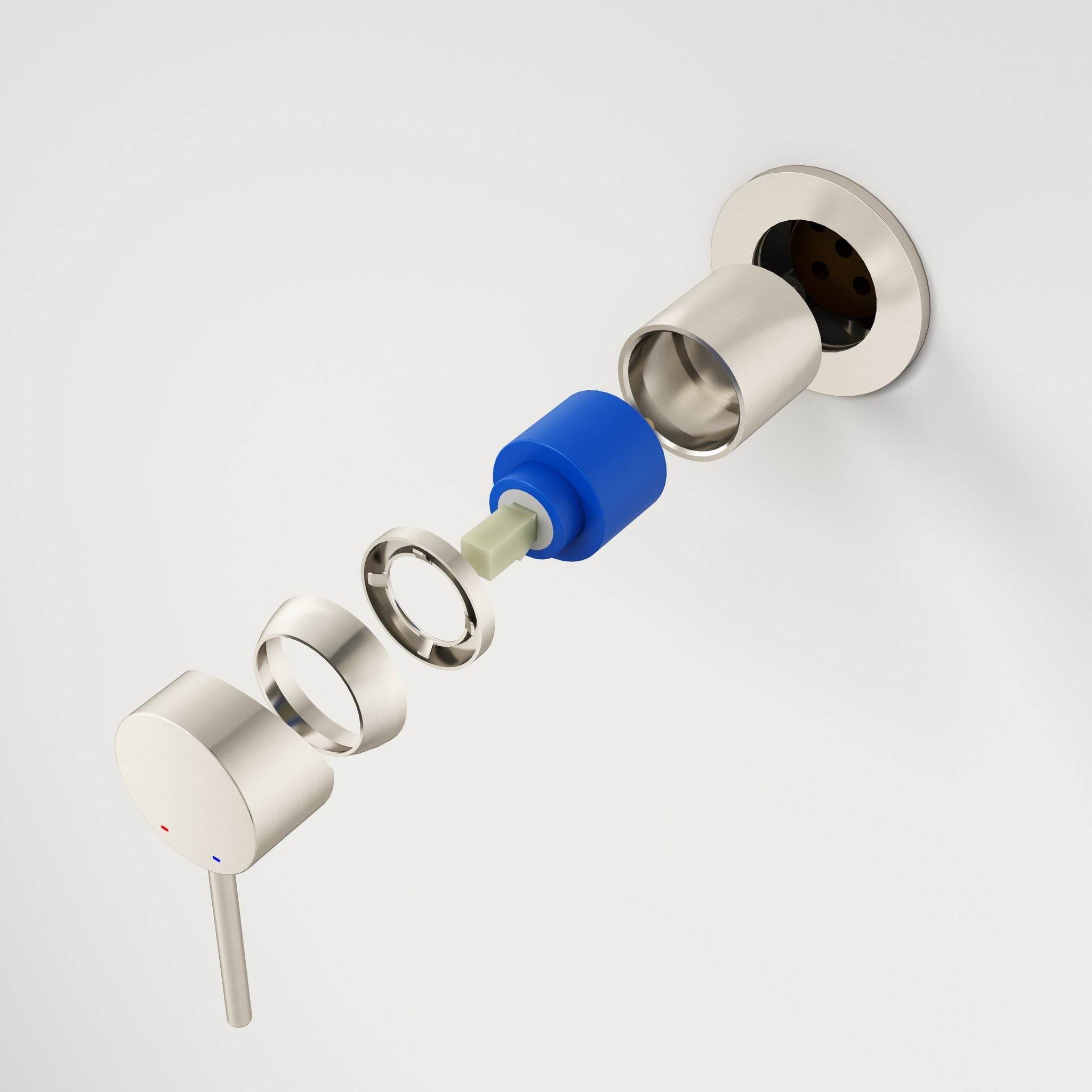 Robinet encastrable à bec – Finition nickel brossé/Chrome